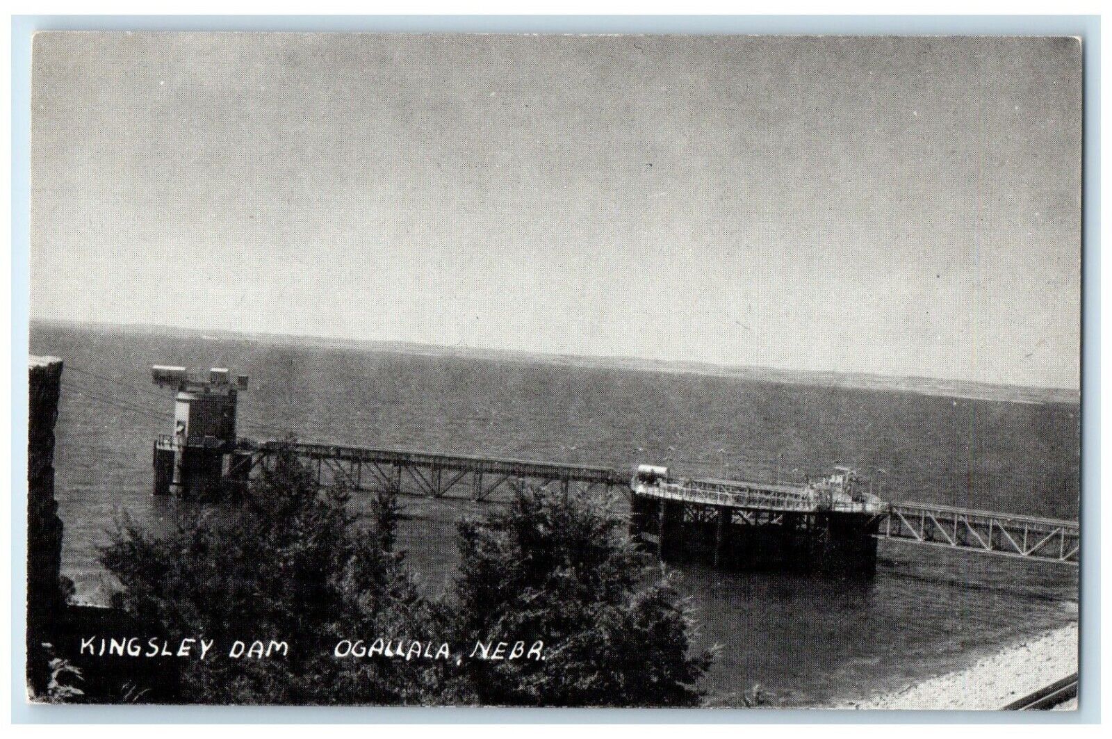 c1940 Kingsley Dam Exterior View Ogallala Nebraska NE Vintage Antique Postcard
