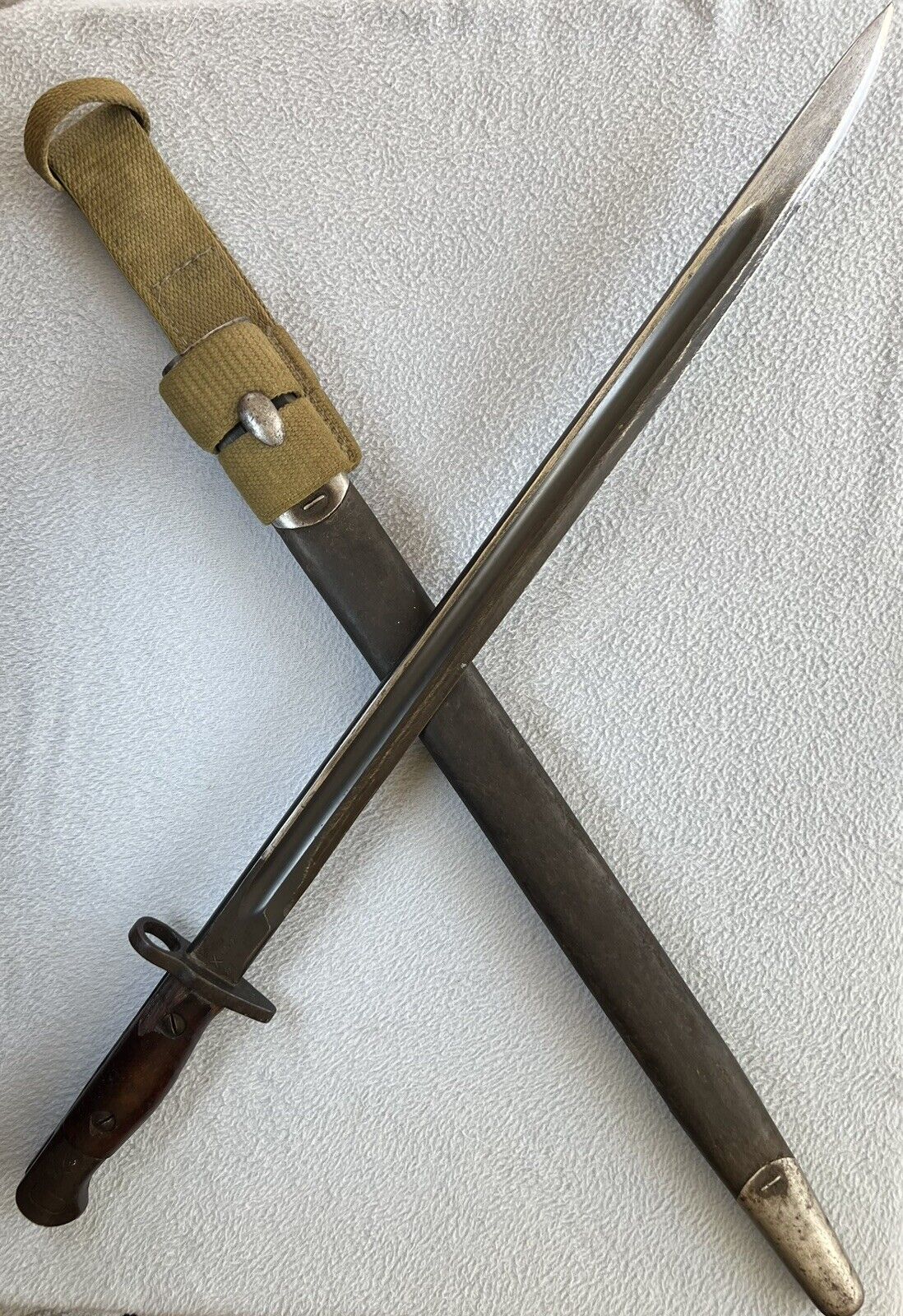 1921 Lithgow Australian P1907 Bayonet w/Scabbard. Early Insp. Marks MUST SEE