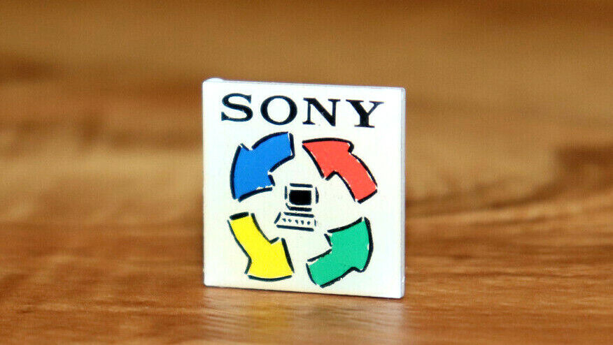 Sony Corporation Old Computer Vintage Collectible Rare Promo Pin / Badge 