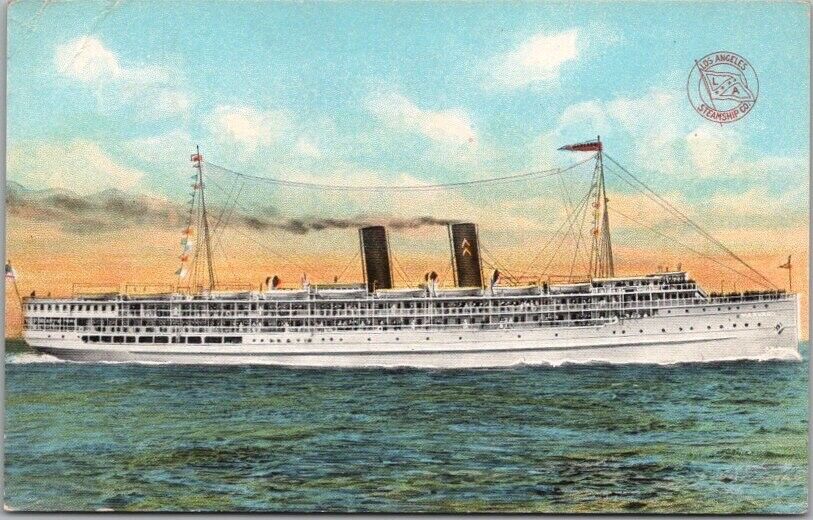 c1930s LOS ANGELES STEAMSHIP CO. Ship Postcard \