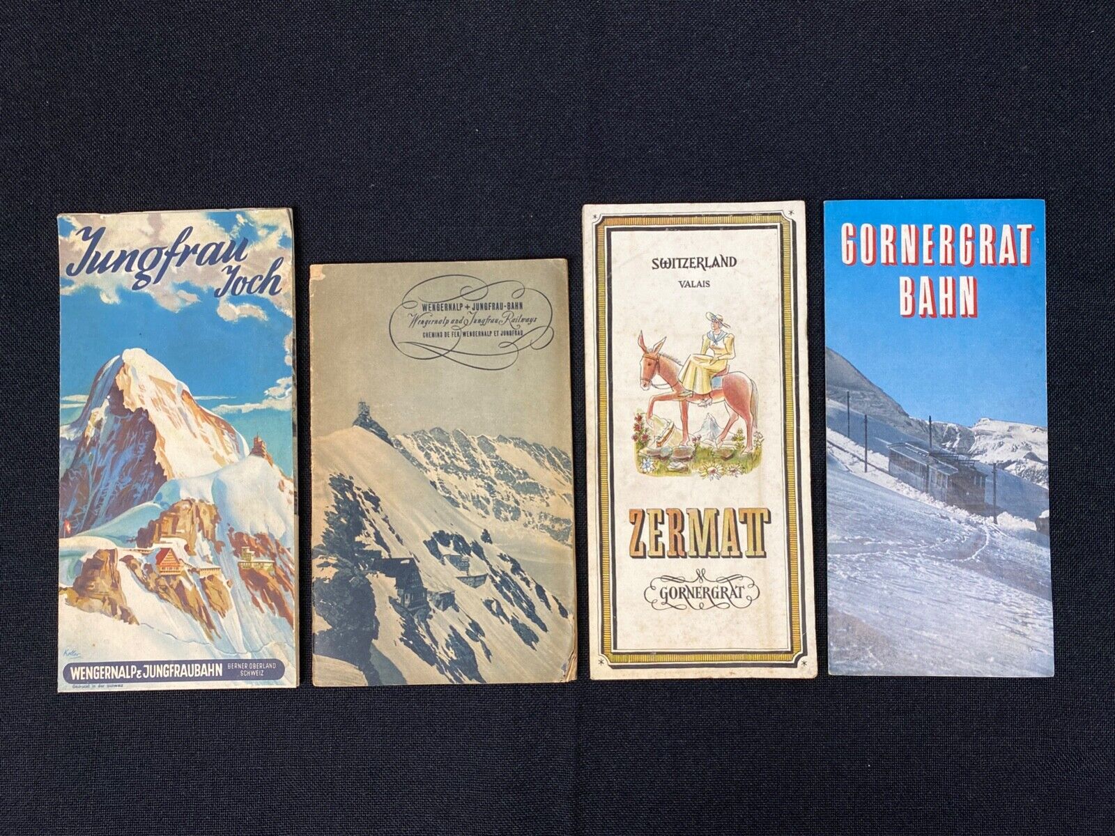 VTG 1940s Swiss Alps Brochures Zermatt Jungfrau & Wengernalp Berann Gornergrat