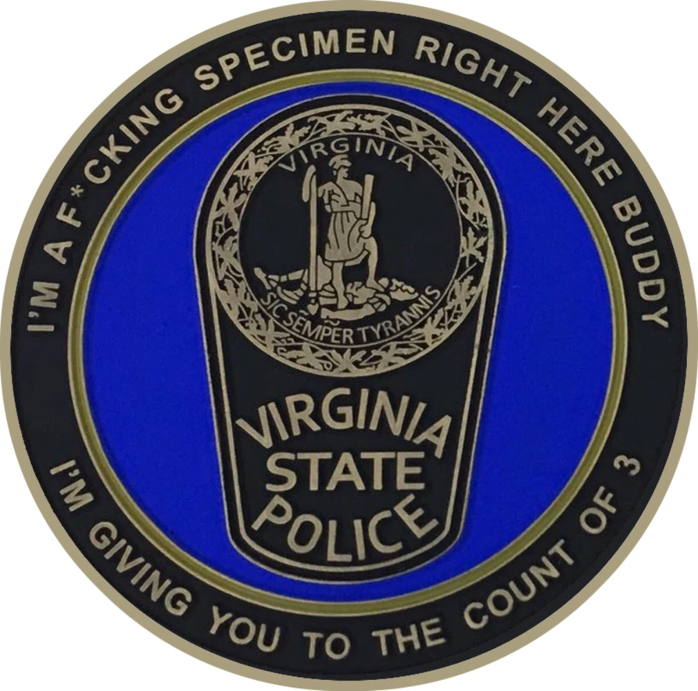 DL7-14 Virginia State Police VSP Trooper Charles Specimen Hewitt inspired Challe