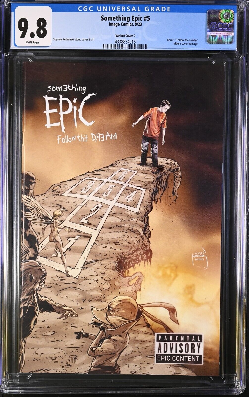Something Epic #5 CGC 9.8 Korn Follow the Leader CD Cover Homage Image 2023