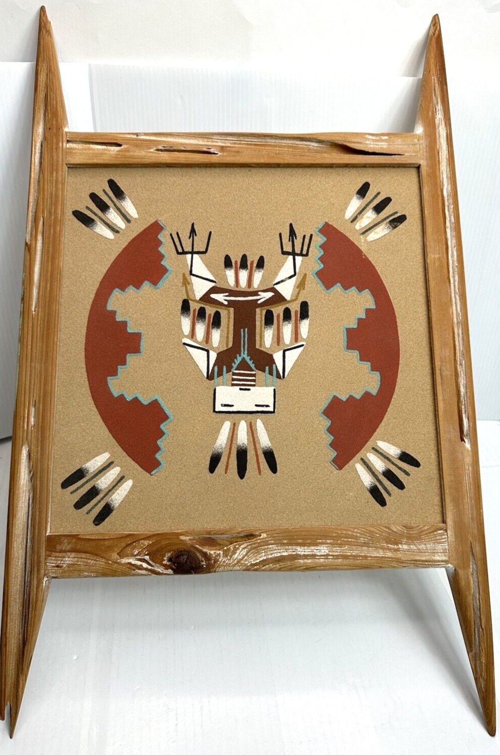 Sand Painting  Original Navajo Native American Indian  ThunderBird Signed