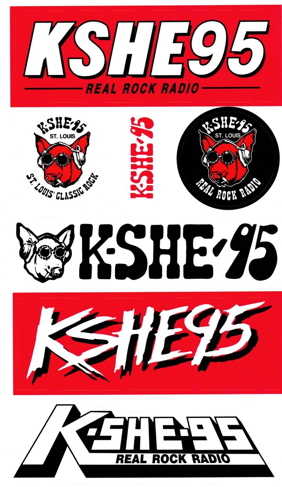 KSHE 95 Klassic Stickers Sheet of 7 Sticker    K-SHE KSHE  K SHE