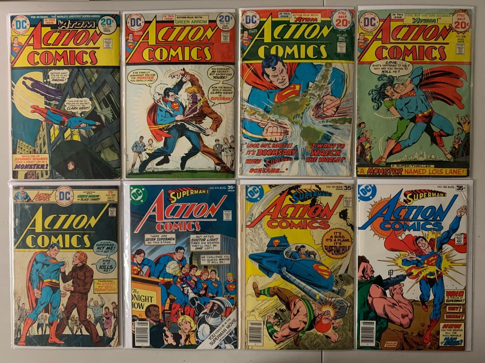 Action Comics bronze-age lot #430-523 37 diff avg 5.0 (1973-81)