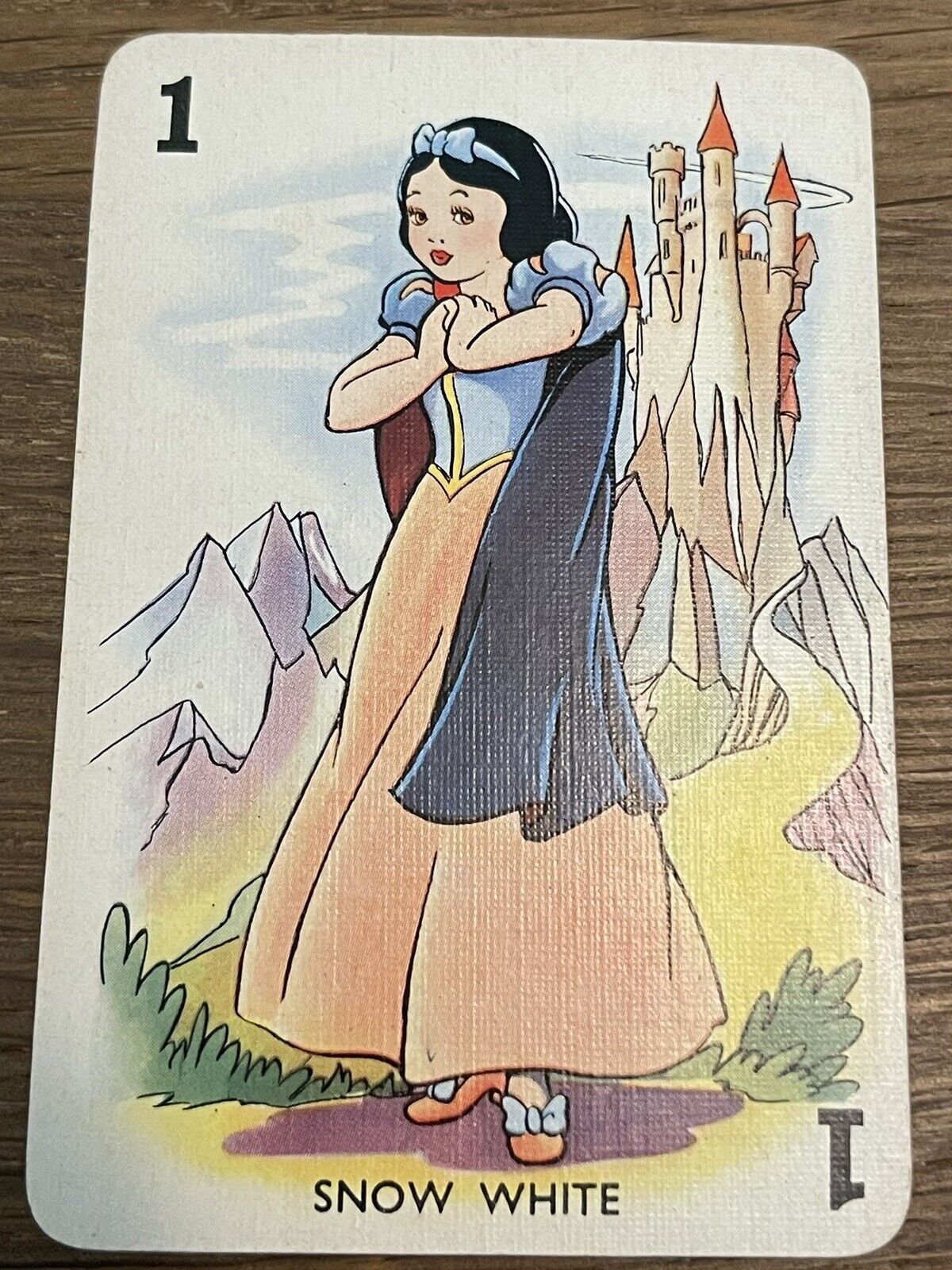 VINTAGE 1938 CASTELL SNOW WHITE SHUFFLED SYMPHONIES CARD AMAZING
