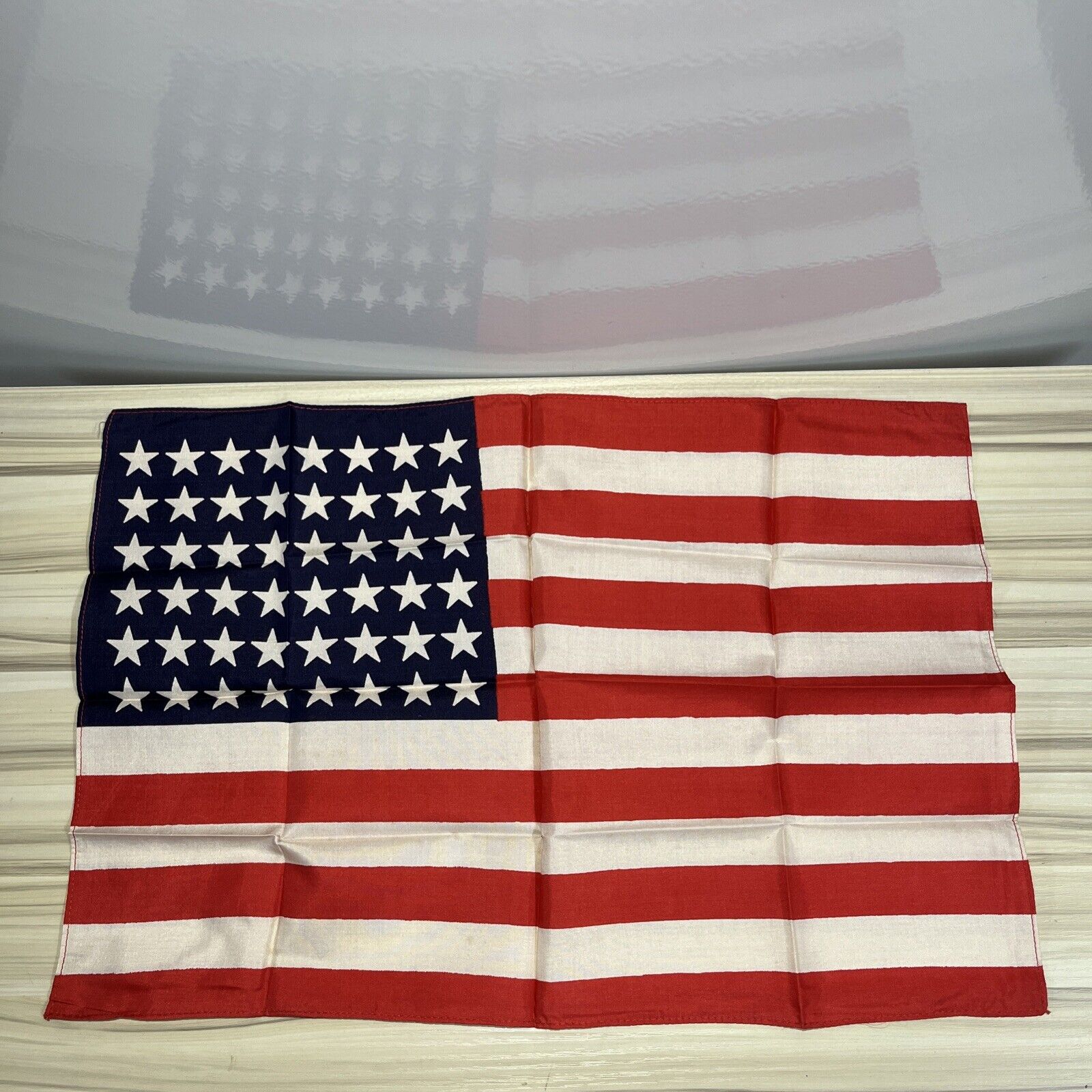 48 Star American Flag - Vintage Small 11” x 16.5” Silk Flag - See Description