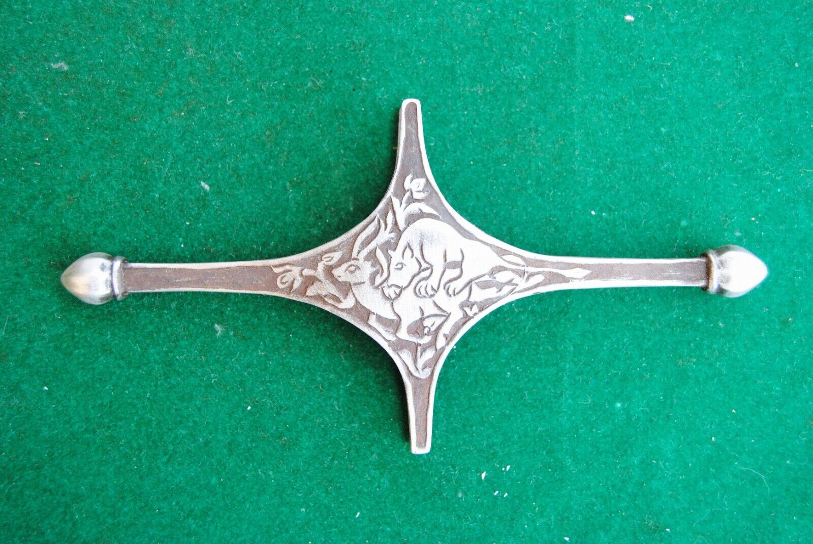 vtg Indo Persian Mughal turkish iron engraved shamshir kilij  saber crossguard