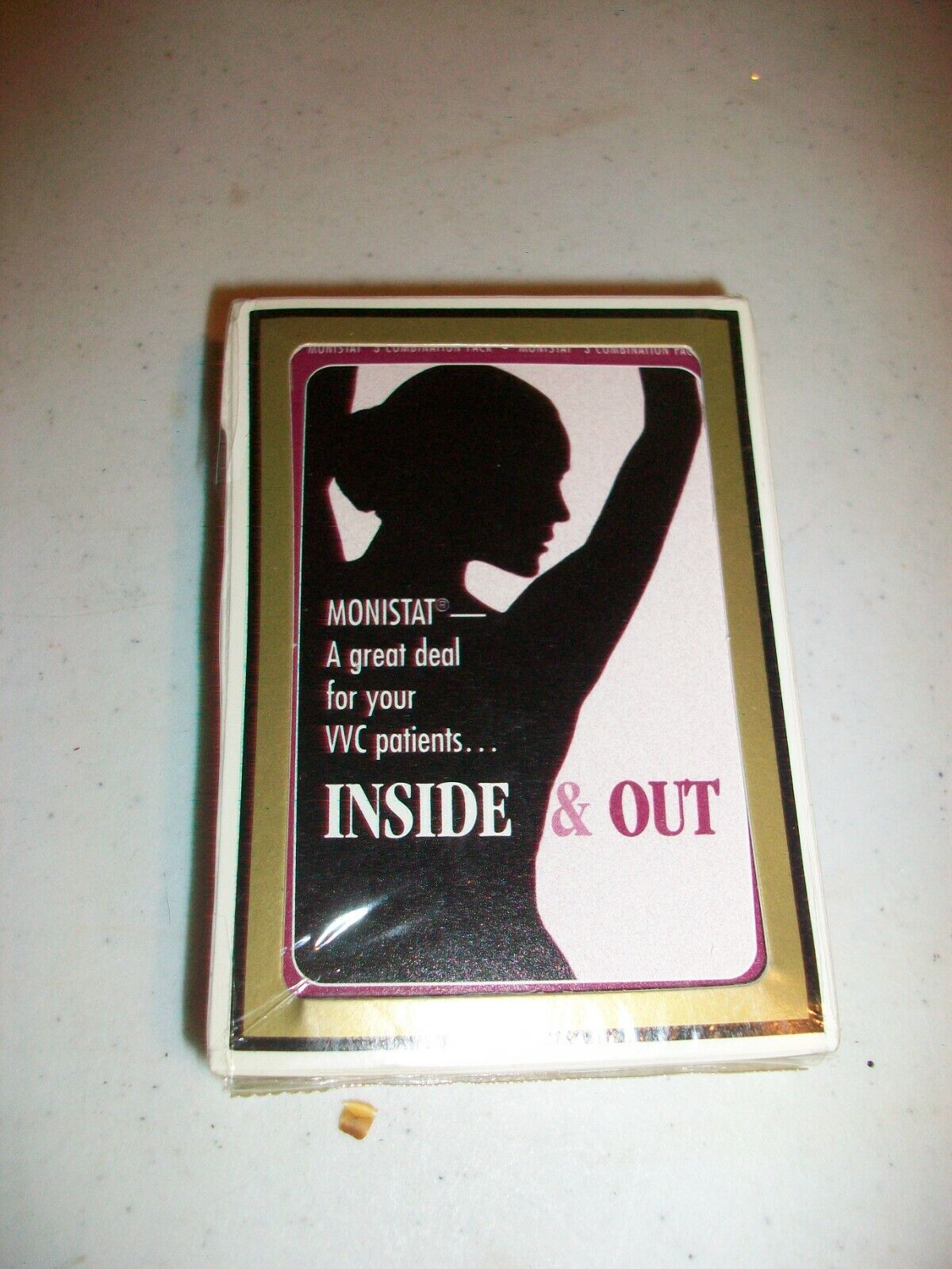 SEALED DECK PLAYING CARDS - MONISTAT - INSIDE & OUT - ADVERTISING DECK - NEW 