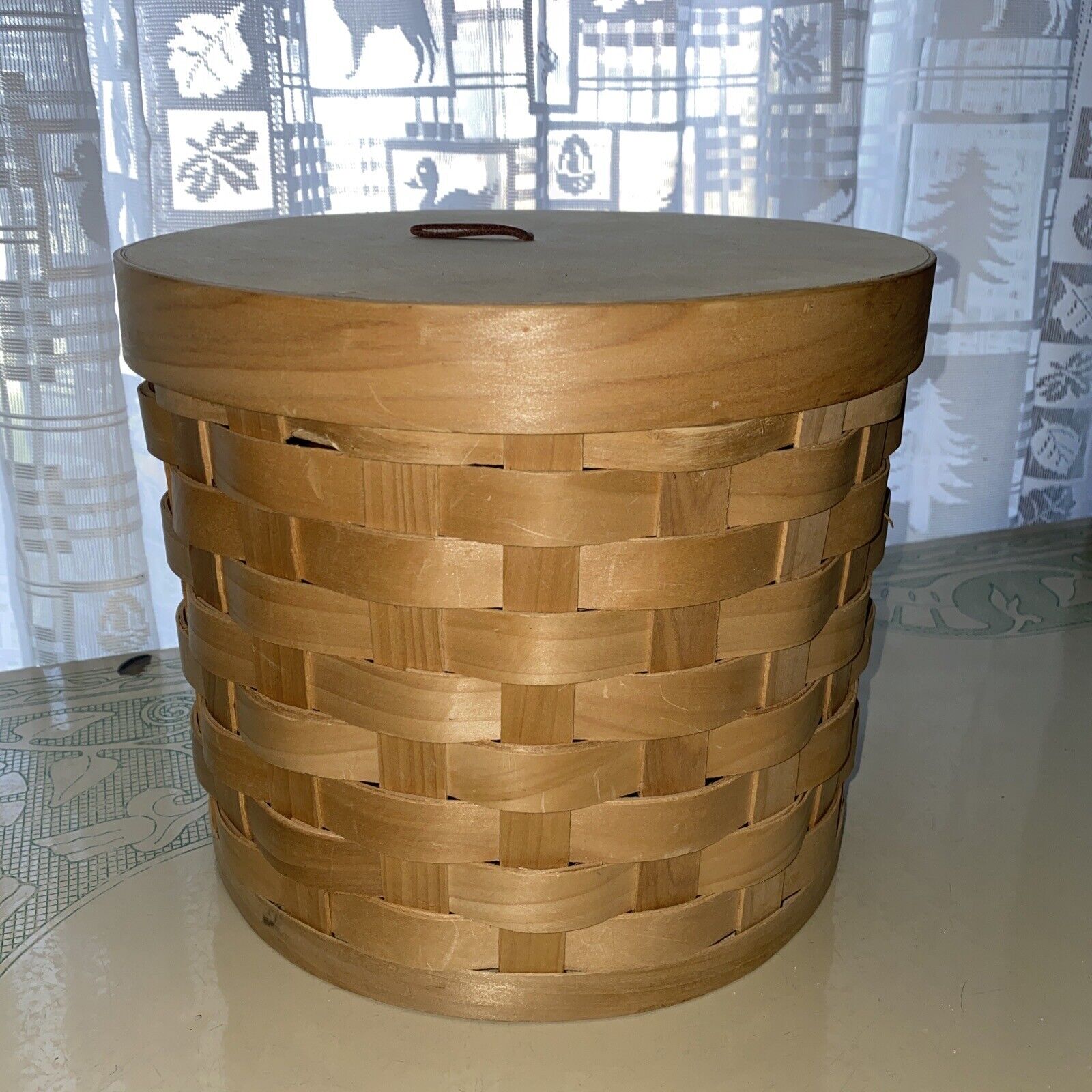 Woven Wood Basket With Lid Target 8.5” T X 10” W