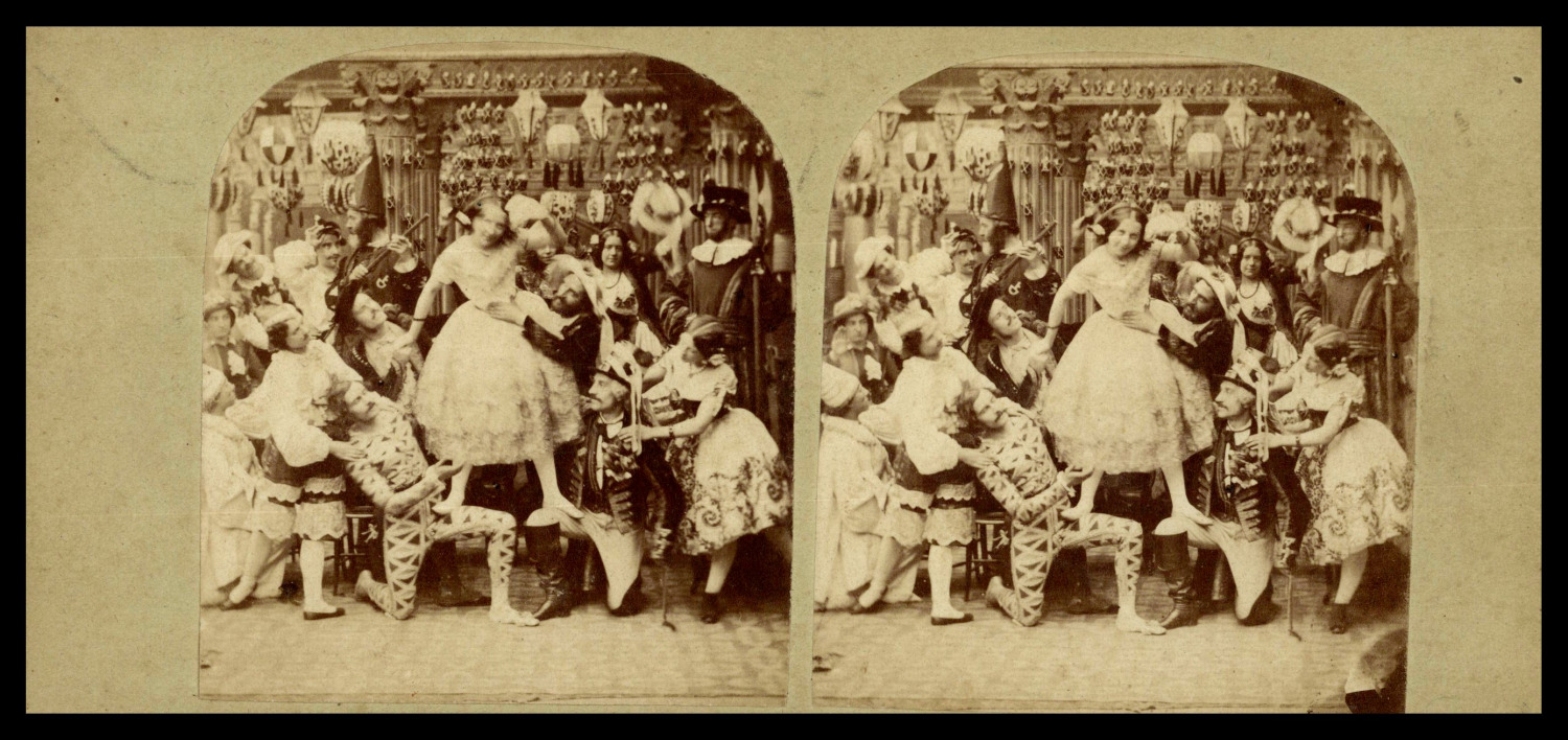 Le Carnival au Palais, ca.1870, stereo print vintage stereo, legend shot