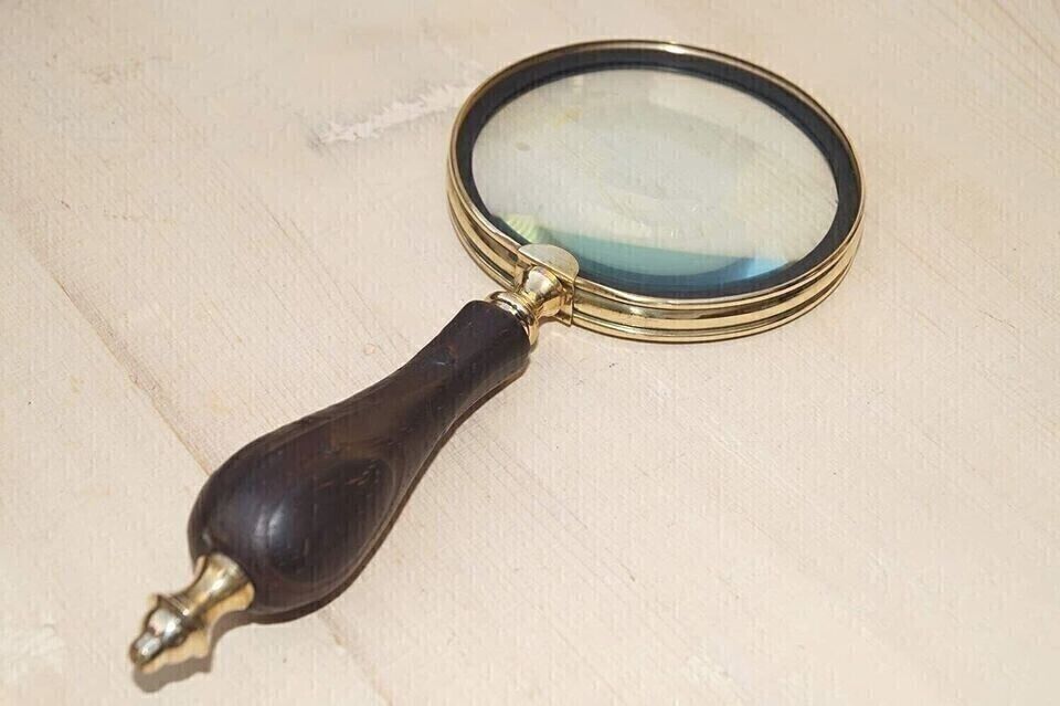 Vintage Magnifier - Heavy Antique Brass Antique Collectible Gift Item