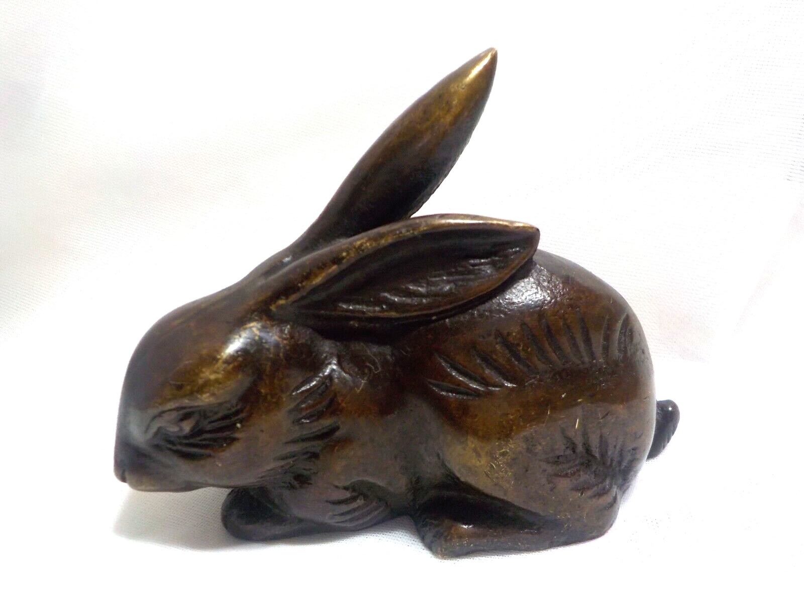 Rare Antique Japanese Bronze Rabbit Water Dropper