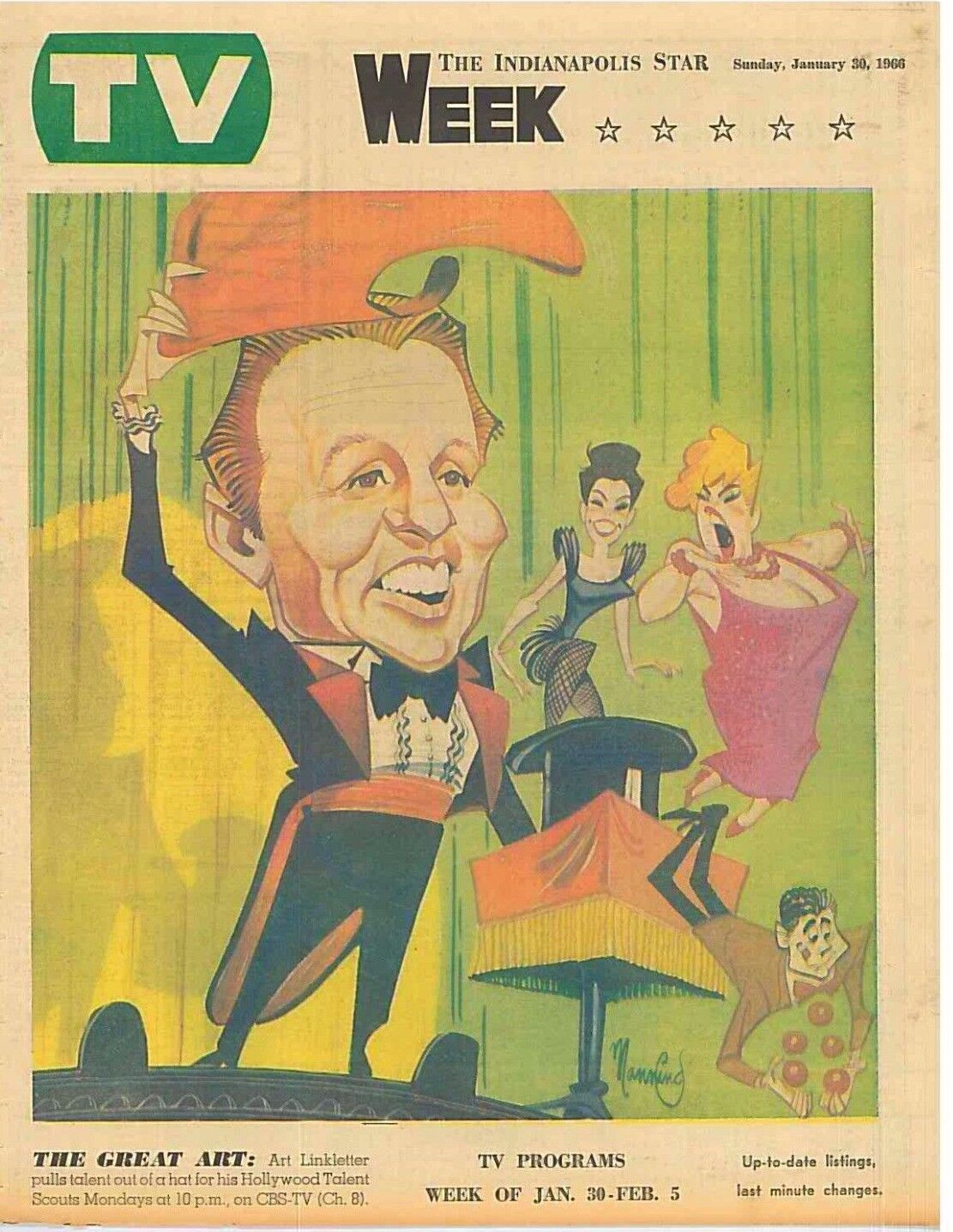 Art Linkletter Hollywood Talent Scouts January 30 1966 TV Week Magazine LB1