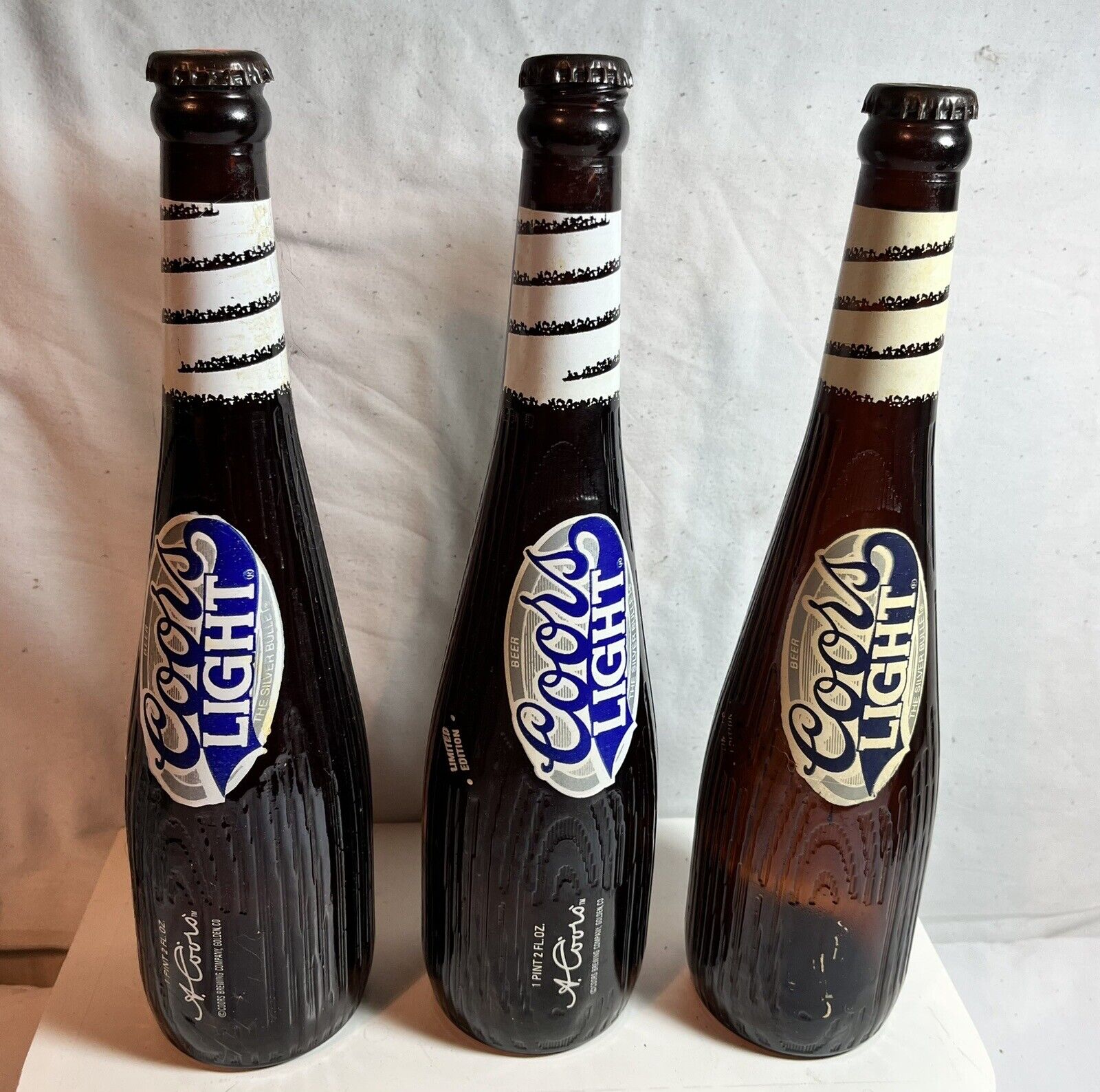 Coors Light Beer Banquet Baseball Bat Bottle 18oz Empty - Vintage Set Of Three