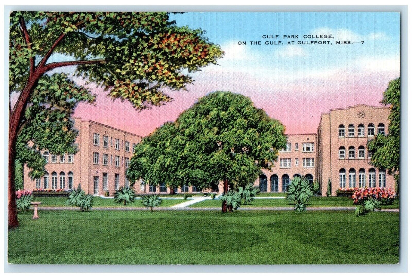 c1940 Gulf Park College Gulf Exterior Gulfport Mississippi MS Vintage Postcard
