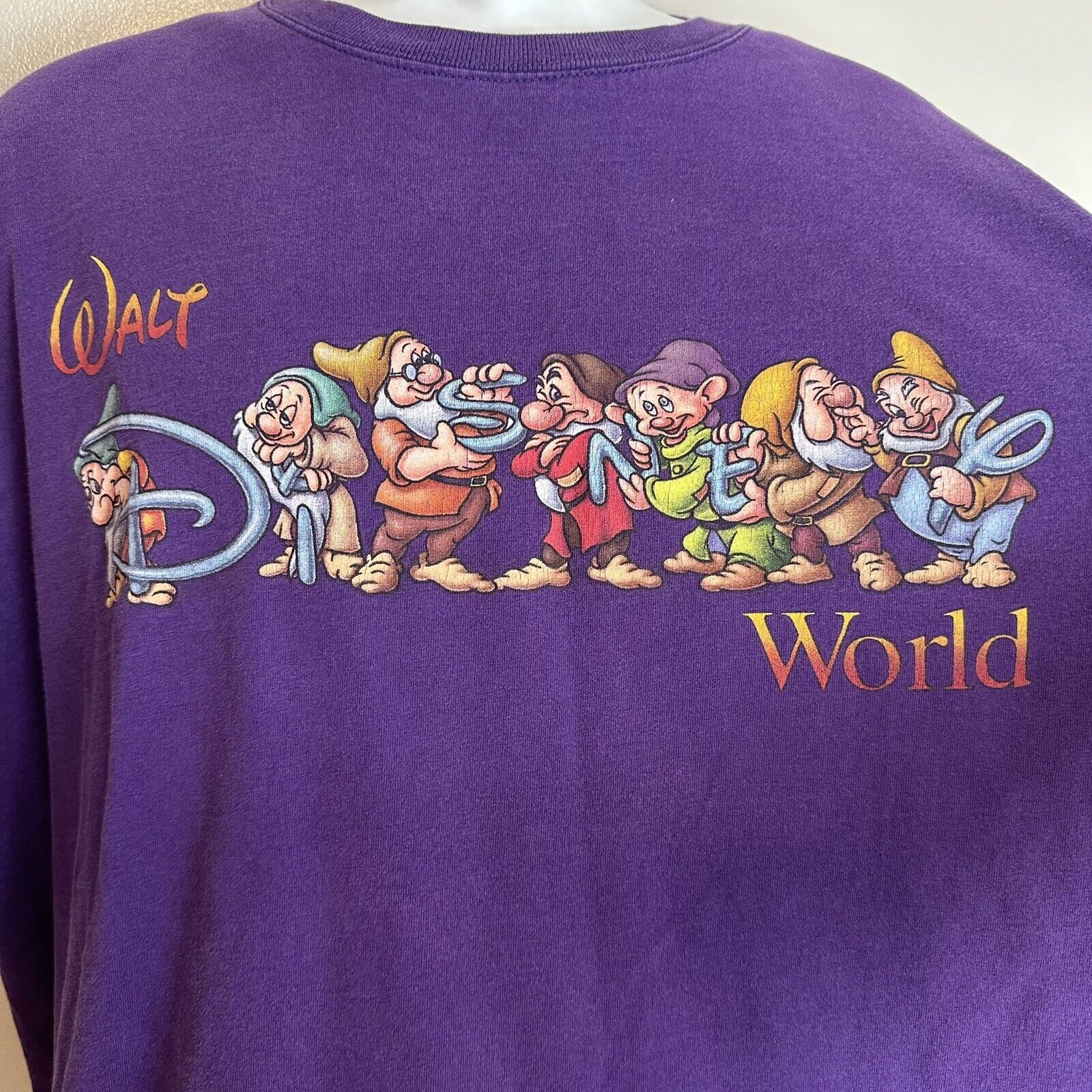 Vintage Mickey Inc Seven Dwarves Disney World  T-Shirt Purple Size XXL USA Made