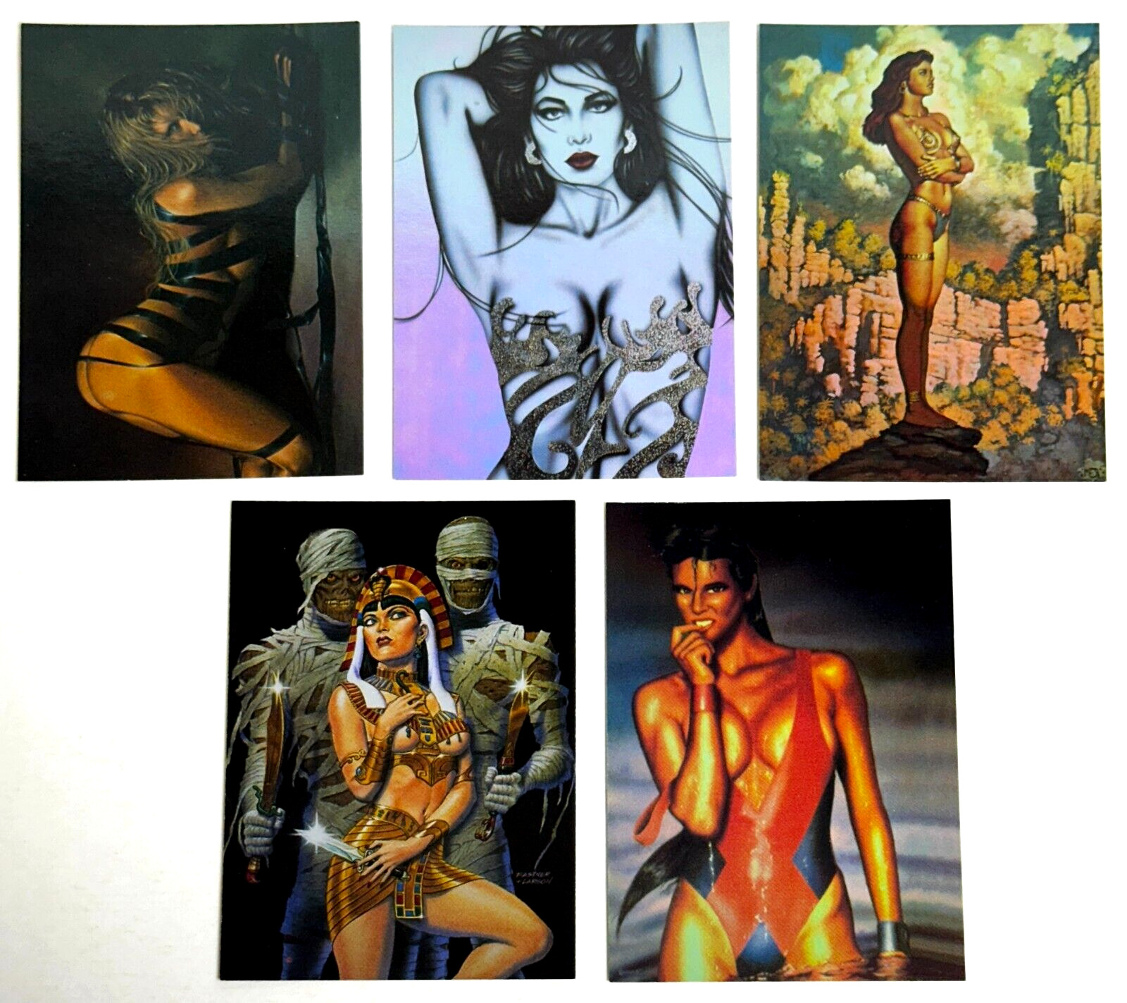 1997 New American Pin-Up Complete Promo Trading Card Set 1-5 from Comic Images