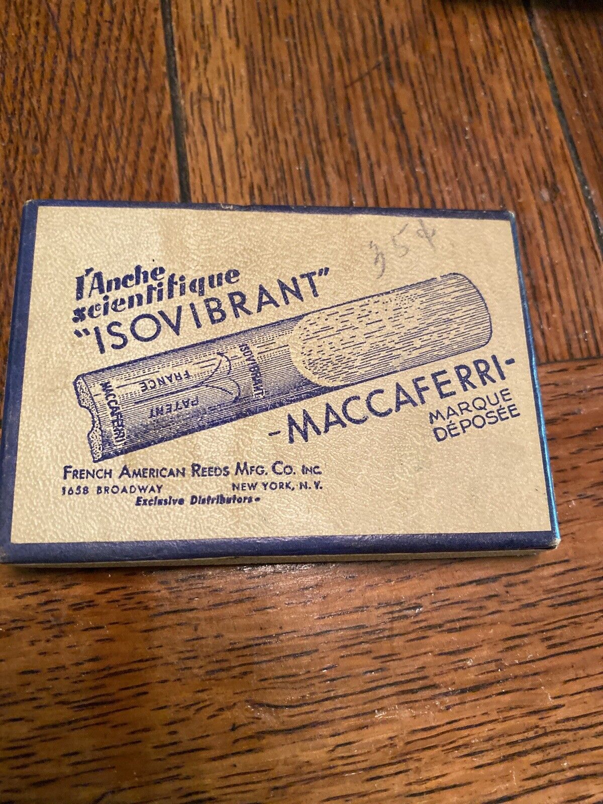 Vintage Isovibrant Maccaferri Fench American Reed EMPTY Box LID ONLY Sax Tenor