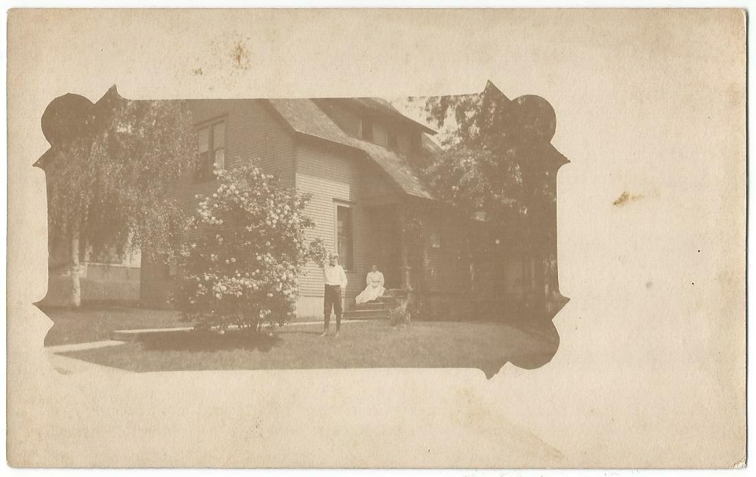 Cadillac Michigan MI  Mr. & Mrs. Burritt Residence ~ Aristo RPPC Real Photo 1911