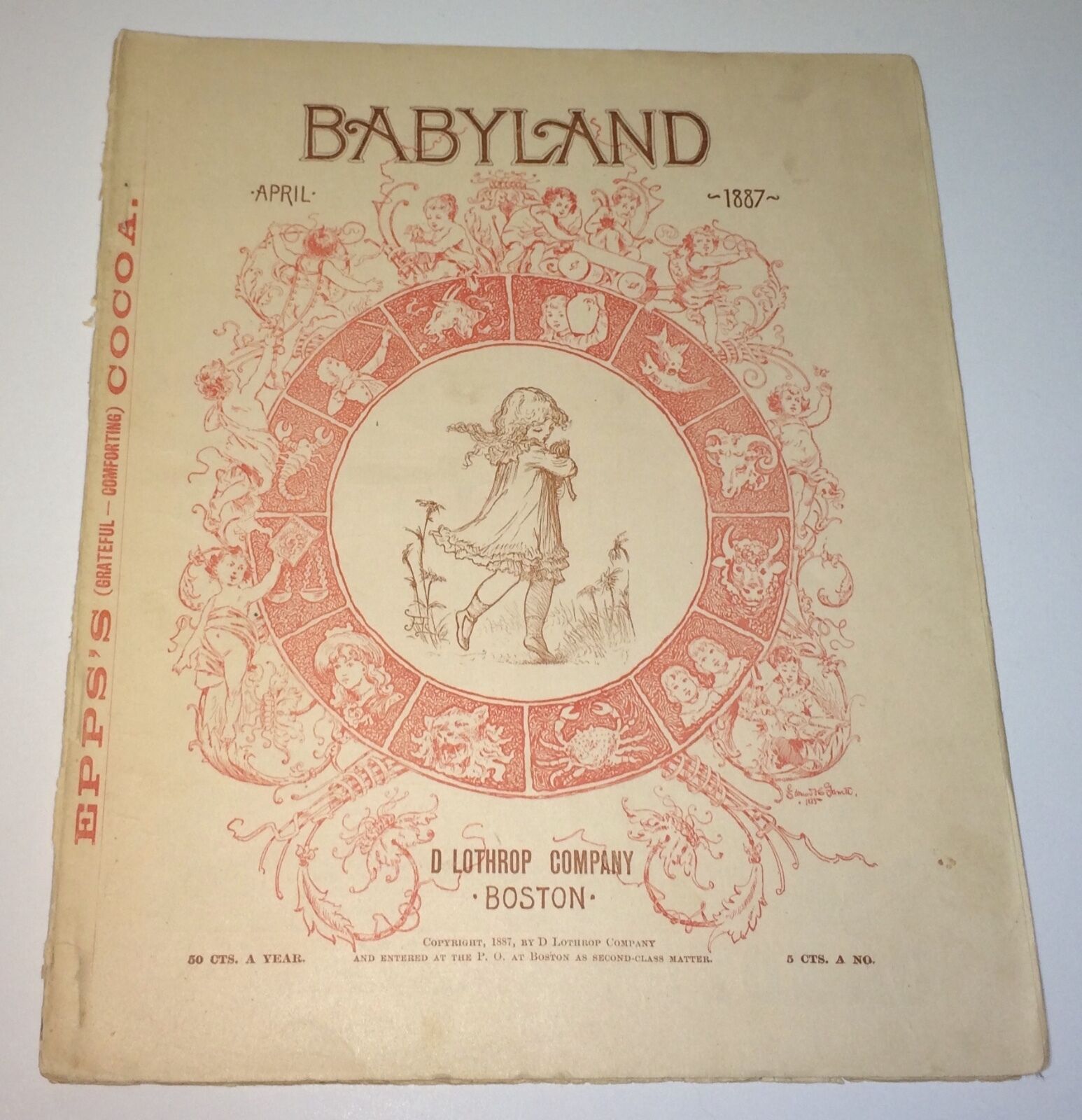 Rare Antique Victorian American Babyland Children\'s Advertising Magazine 1887