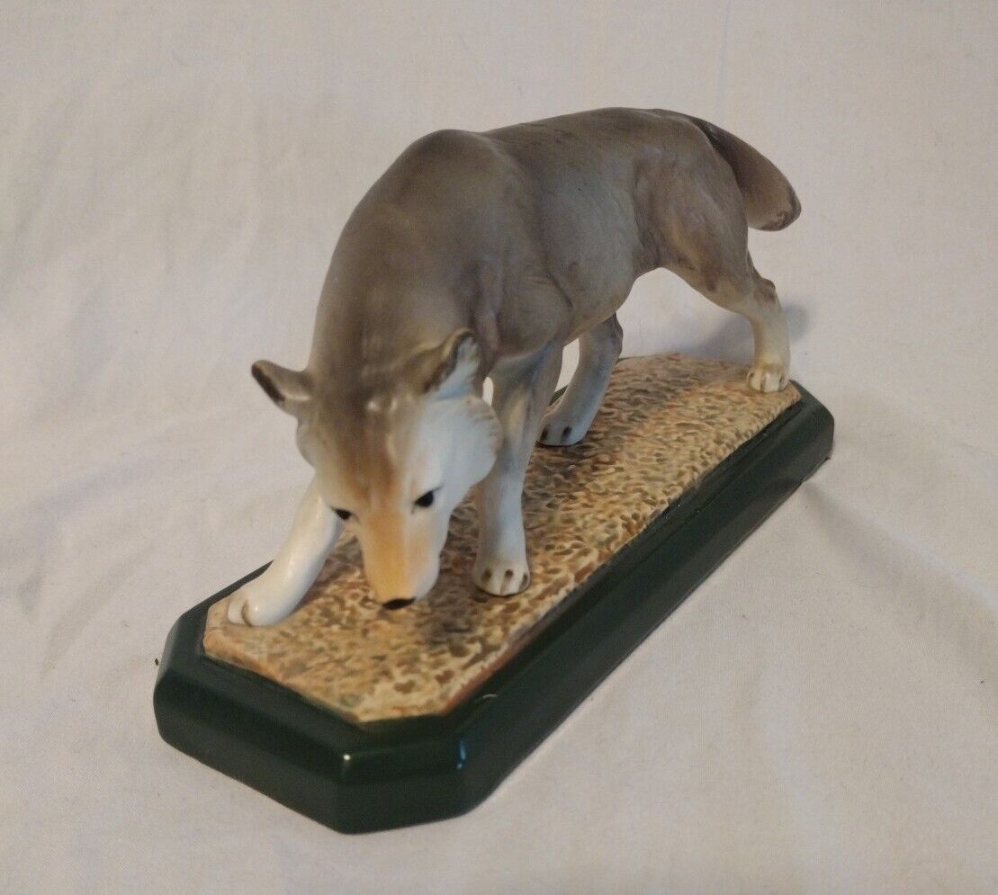 Ceramic Wolf Coyote Herter\'s Inc Japan Vintage Lodge Cabin Wilderness Decor