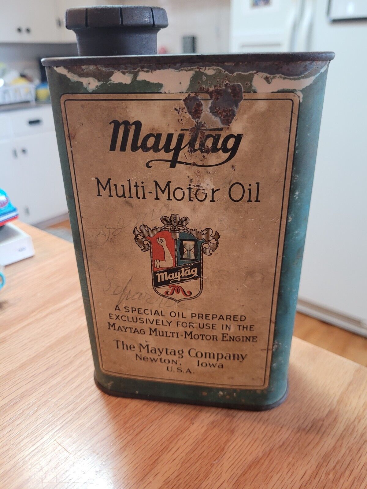 Vintage Maytag Multi Motor Oil Washing Machine Engine Oil Can