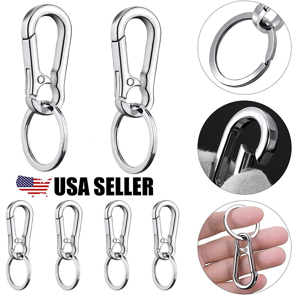 4Pcs Mini Stainless Steel Carabiner Key Chain Clip Hook Buckle Keychain Key Ring