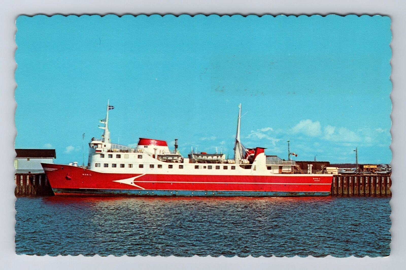 MS Manic, On Ocean, Ship, Transportation, Antique, Vintage Postcard