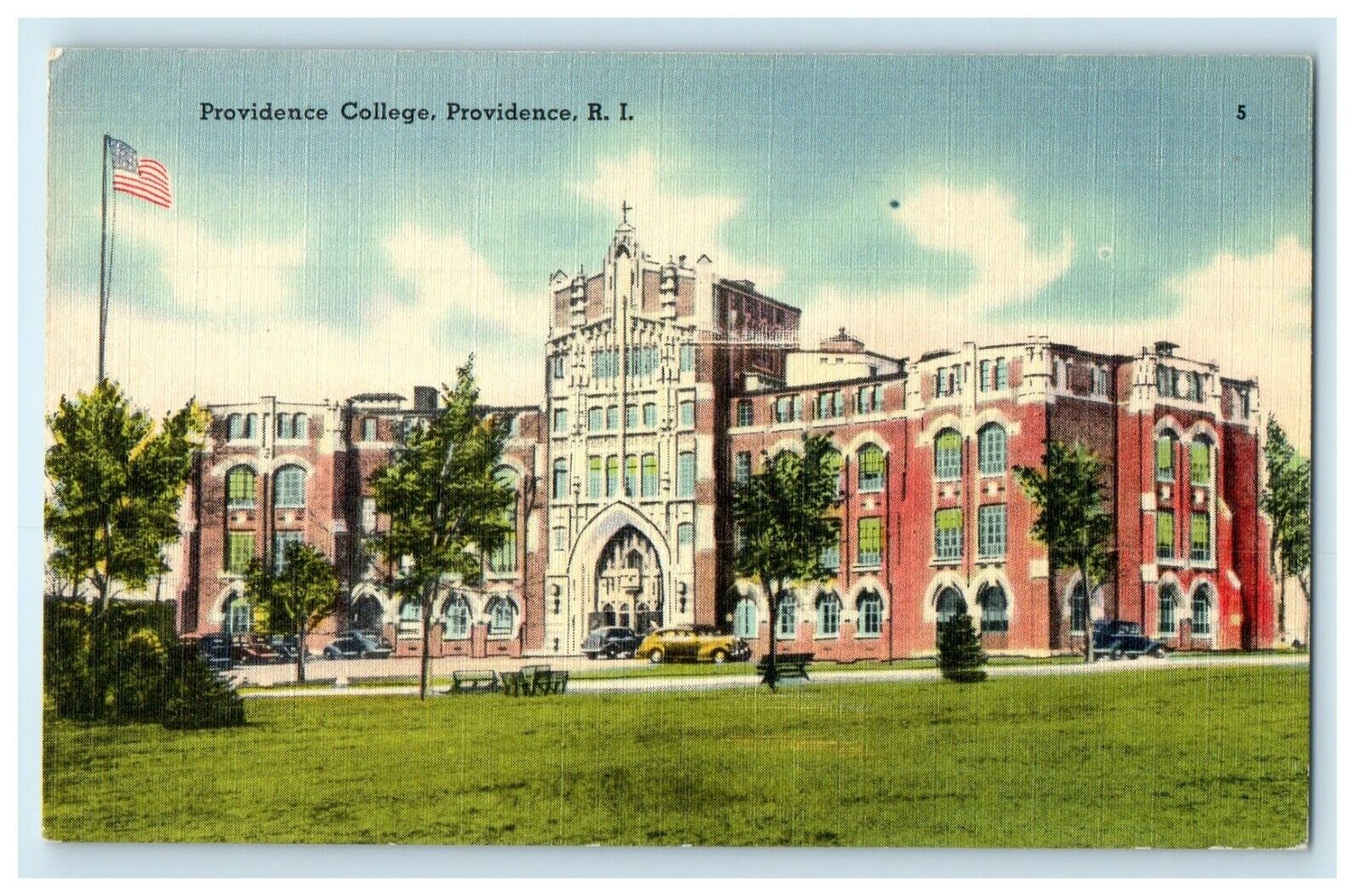 1944 View Of Providence College Campus Providence Rhode Island RI Postcard