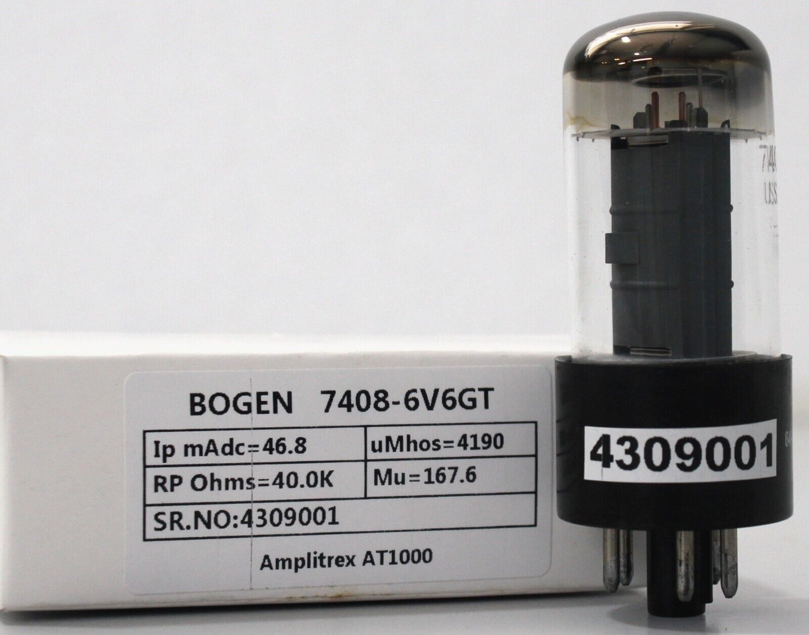 6V6GT  BOGEN GENERAL ELECTRIC MADE IN USA Amplitrex tested Qty 1 PC