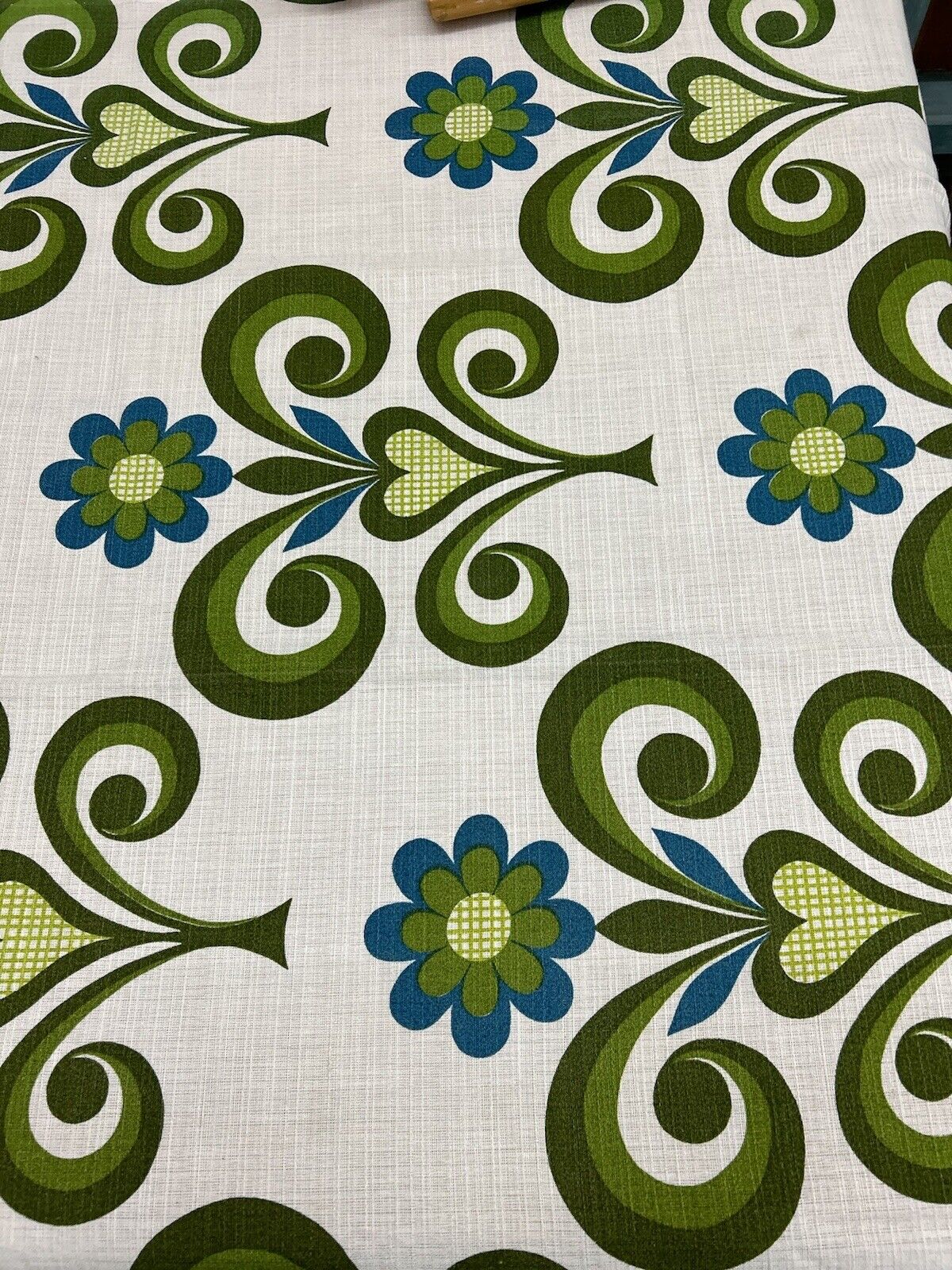Vintage Scandinavian Pattern Fabric Curtain Panels Original Design Exc. Cond. 