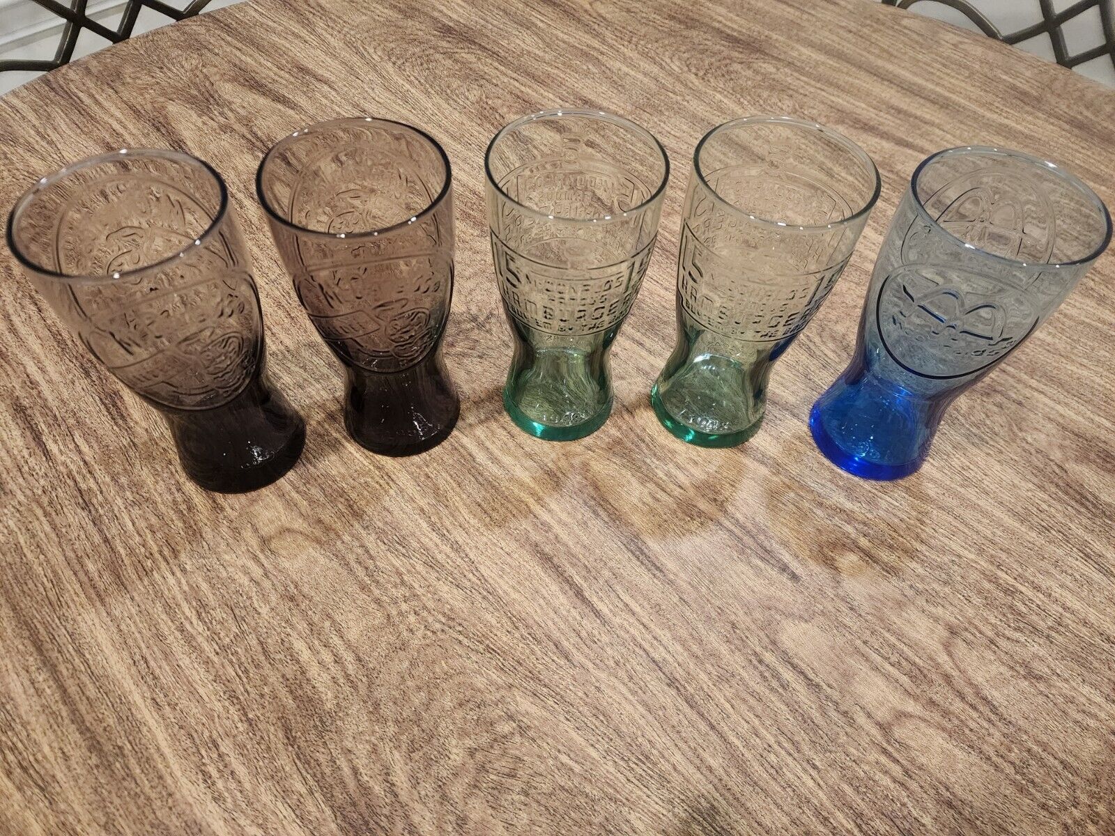 Vintage Retro McDonald\'s Glasses Cups Blue Purple Clear