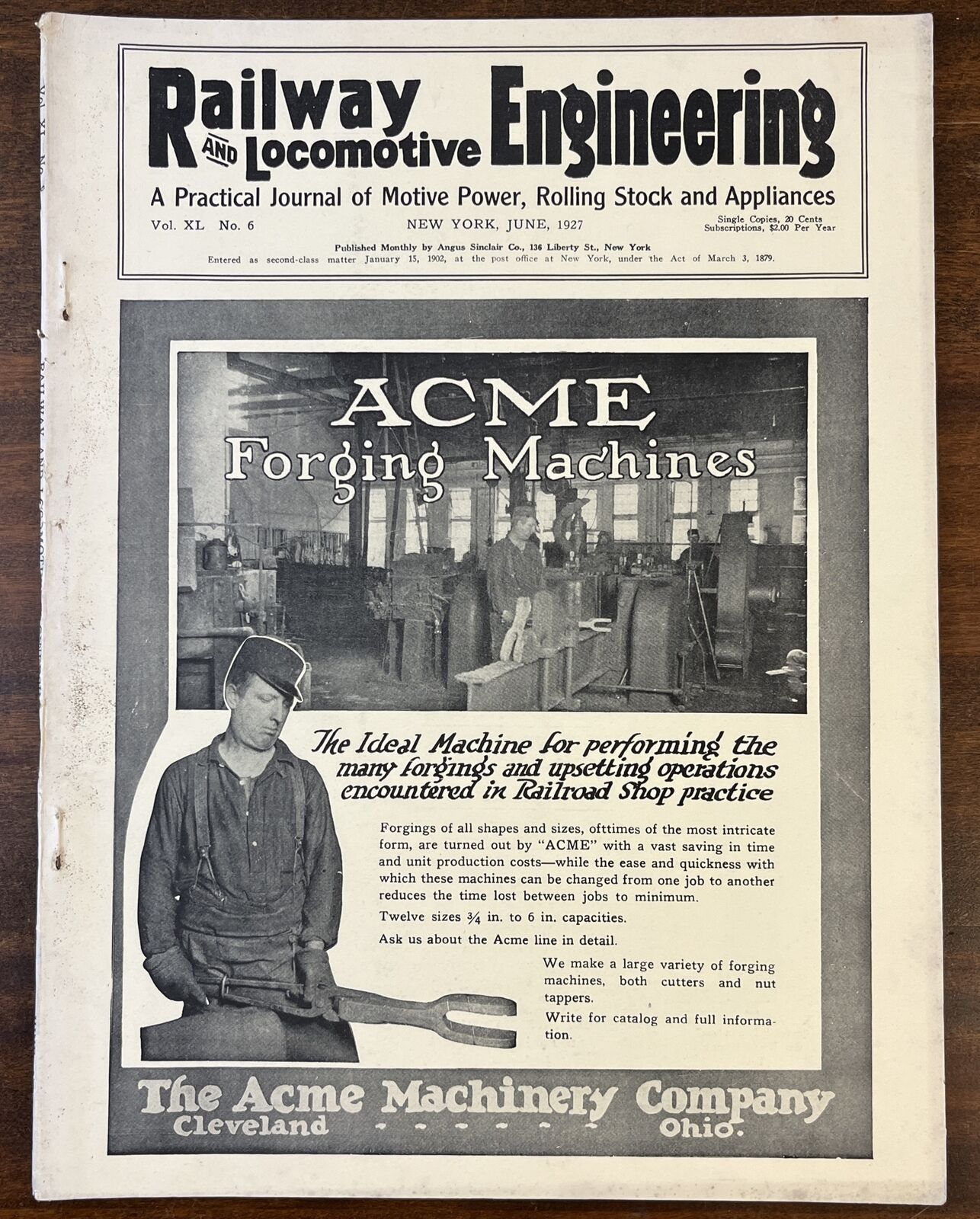Railway & Locomotive Engineering Journal June 1927 Antique Railroad Vtg