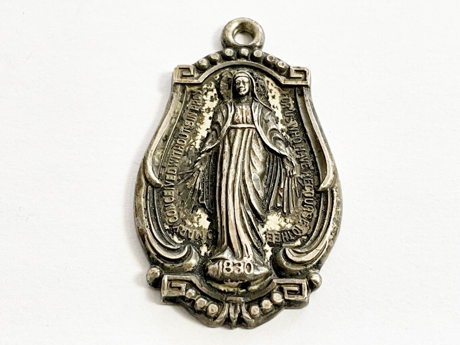 Vintage Hayward Sterling Mary Conceived Without Sin Religious Medal Large Size