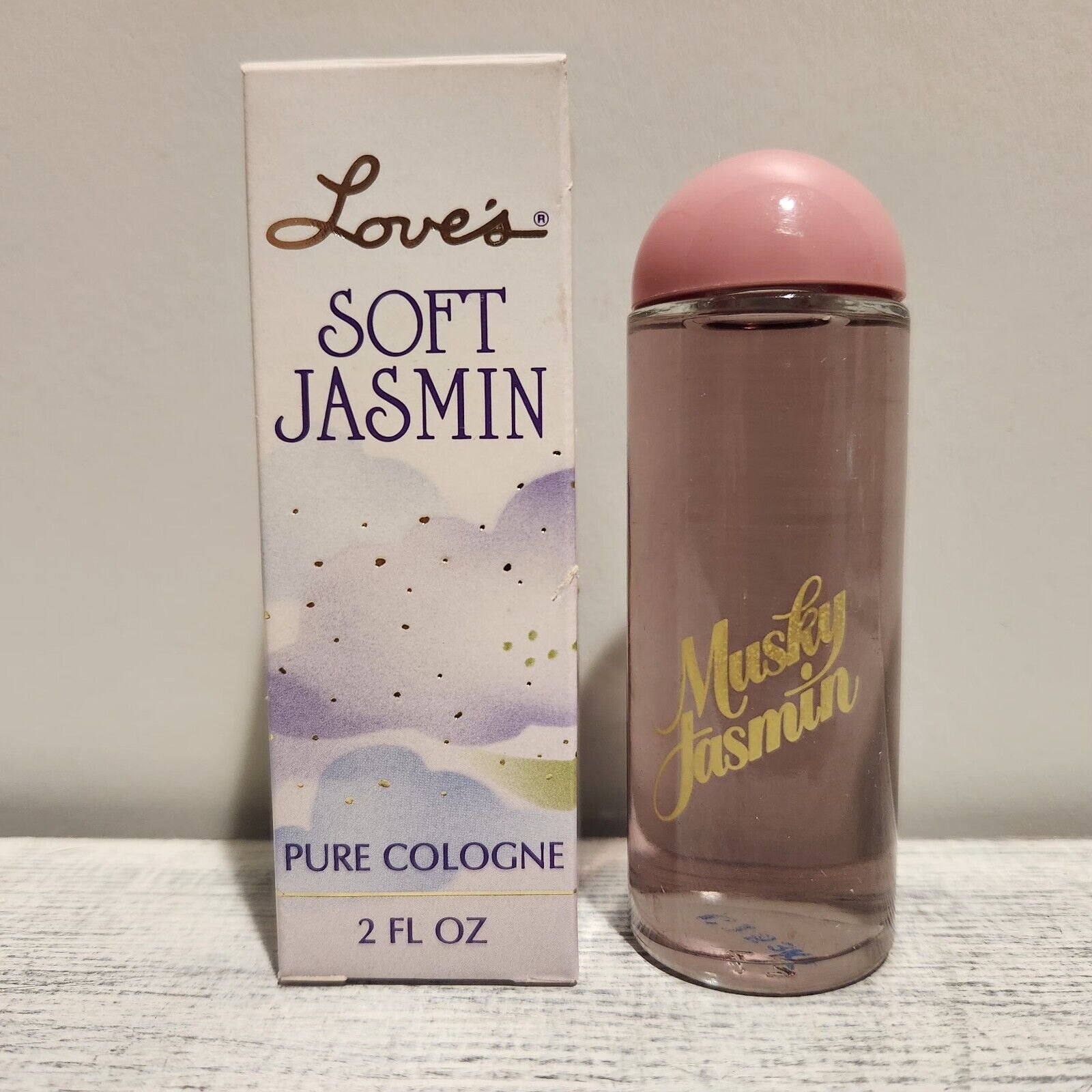 Vintage Loves Musky Jasmin Splash Cologne 2 Oz NEW Full Bottle RARE with Box 