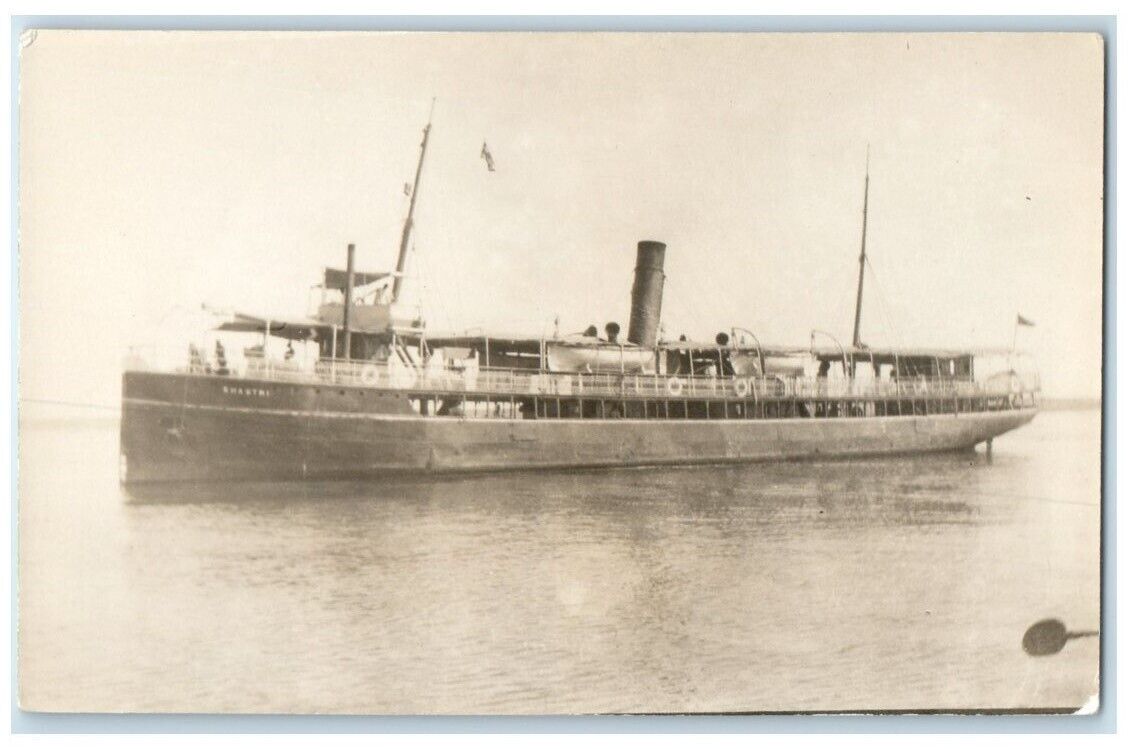 c1920's Steamship SS Shastri Boat Ship Steamer View RPPC Photo Unposted Postcard