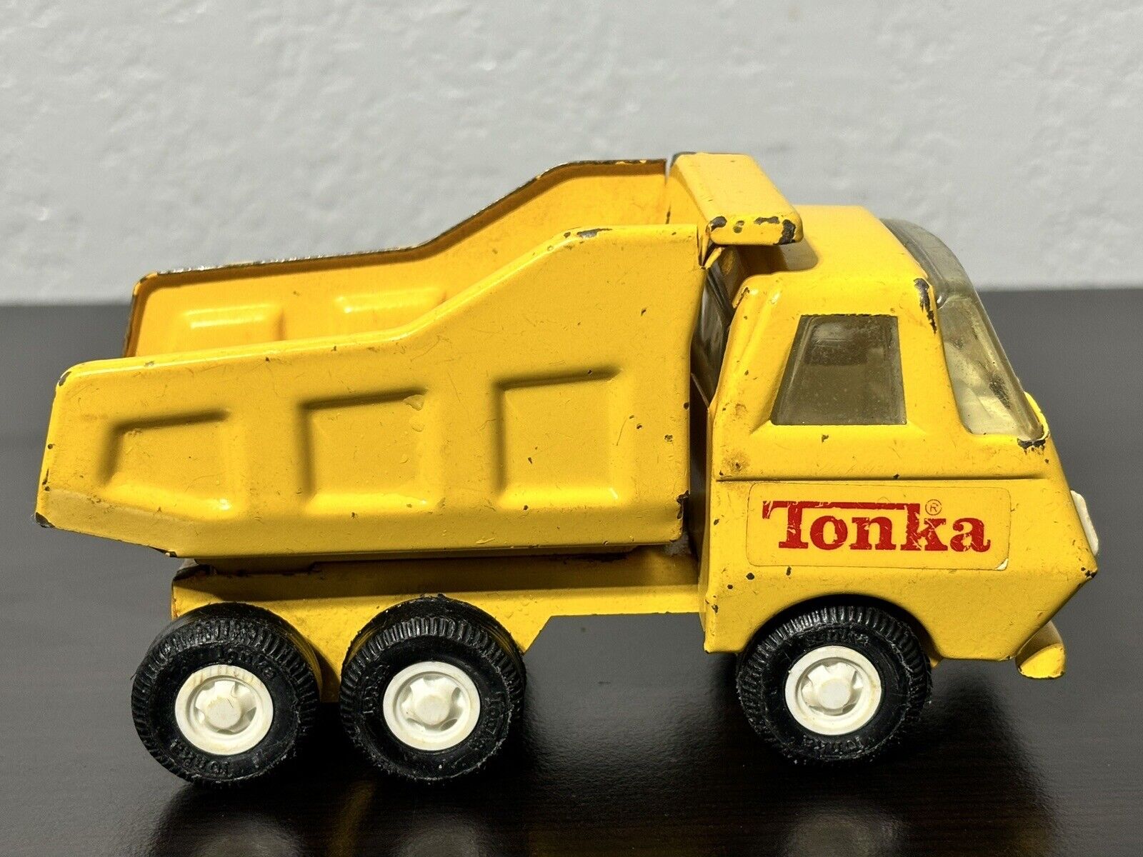 Vintage 1970's Tonka Dump Truck Yellow Small Version 55010 Pressed
