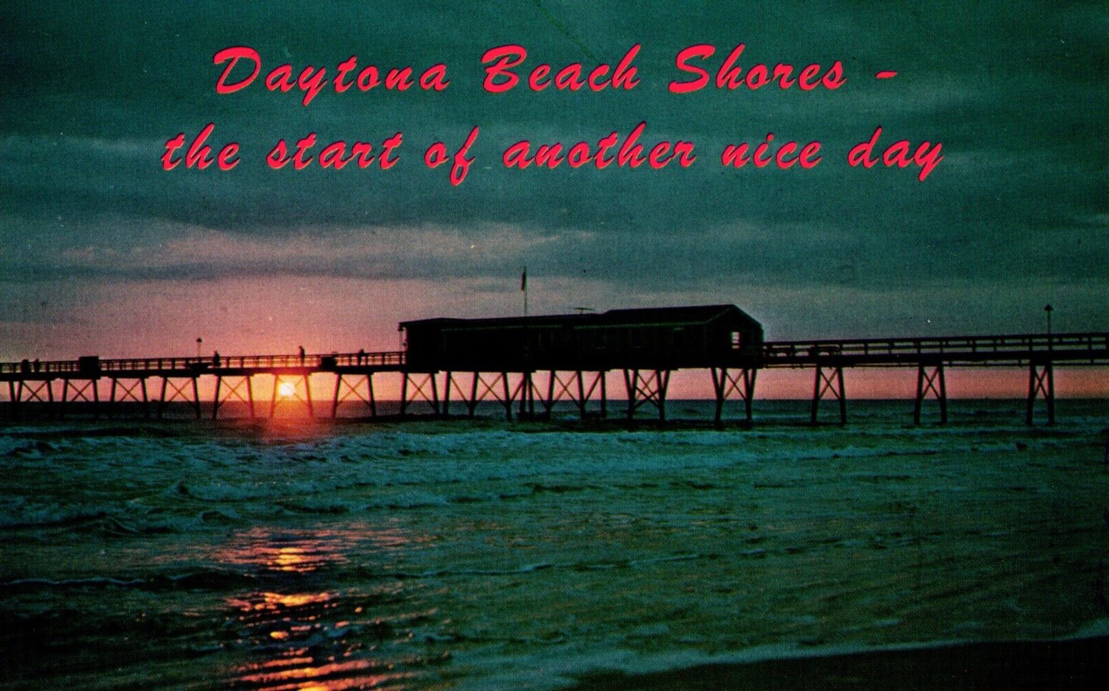 Postcard Daytona Beach shores a start of another nice day Florida