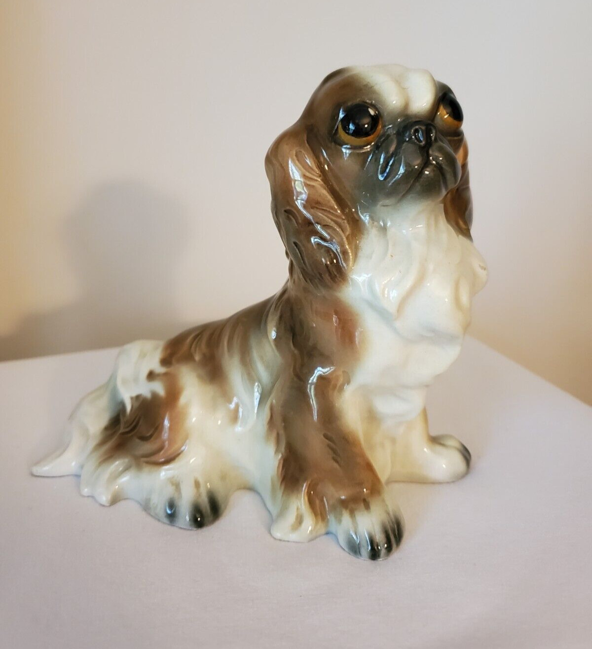 Vintage Ugo Zaccagnini Pekingese Dog Signed Figurine ITALY 1930-40's - RARE