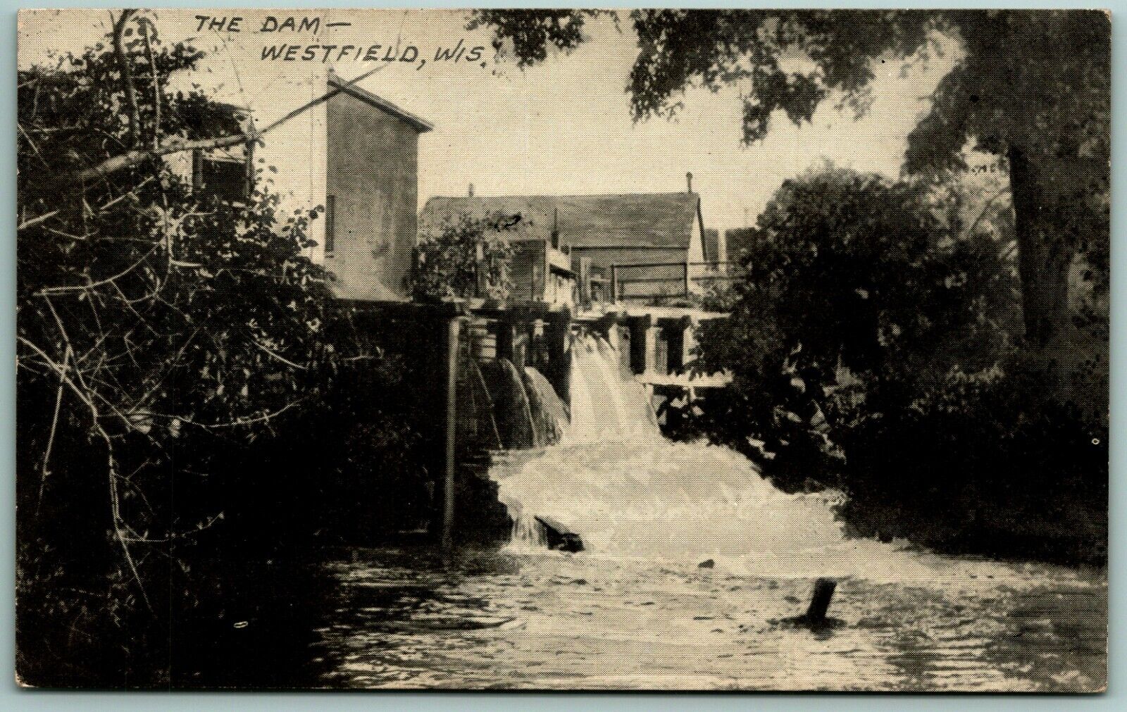  Mill Dam Westfield Wisconsin WI 1910 DB Boston Store Postcard J2