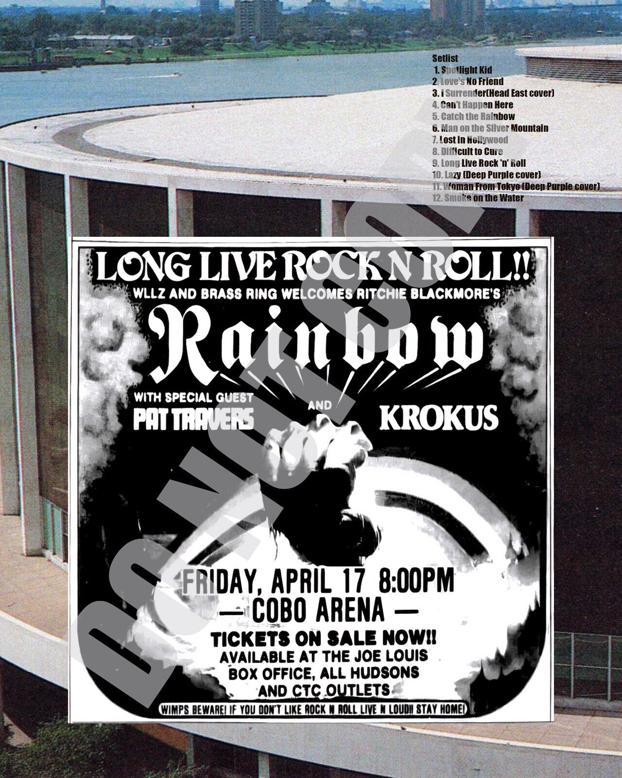 April 1981 Rainbow Concert at Cobo Arena Detroit Newspaper Promo Ad 8x10 Photo