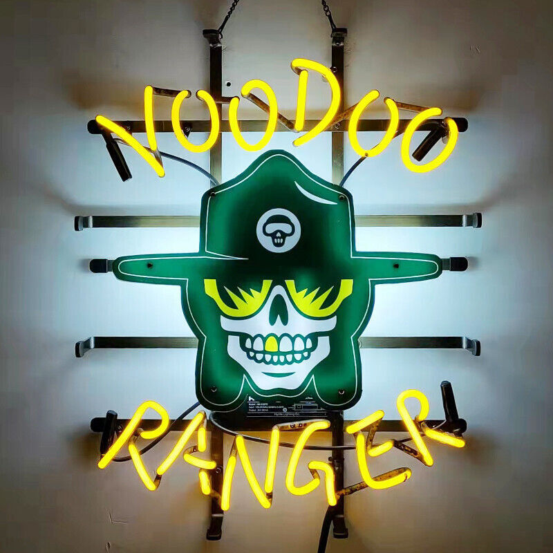Voodoo Ranger IPA Glass Neon Beer Sign Light Bar Gift Visual Wall 15