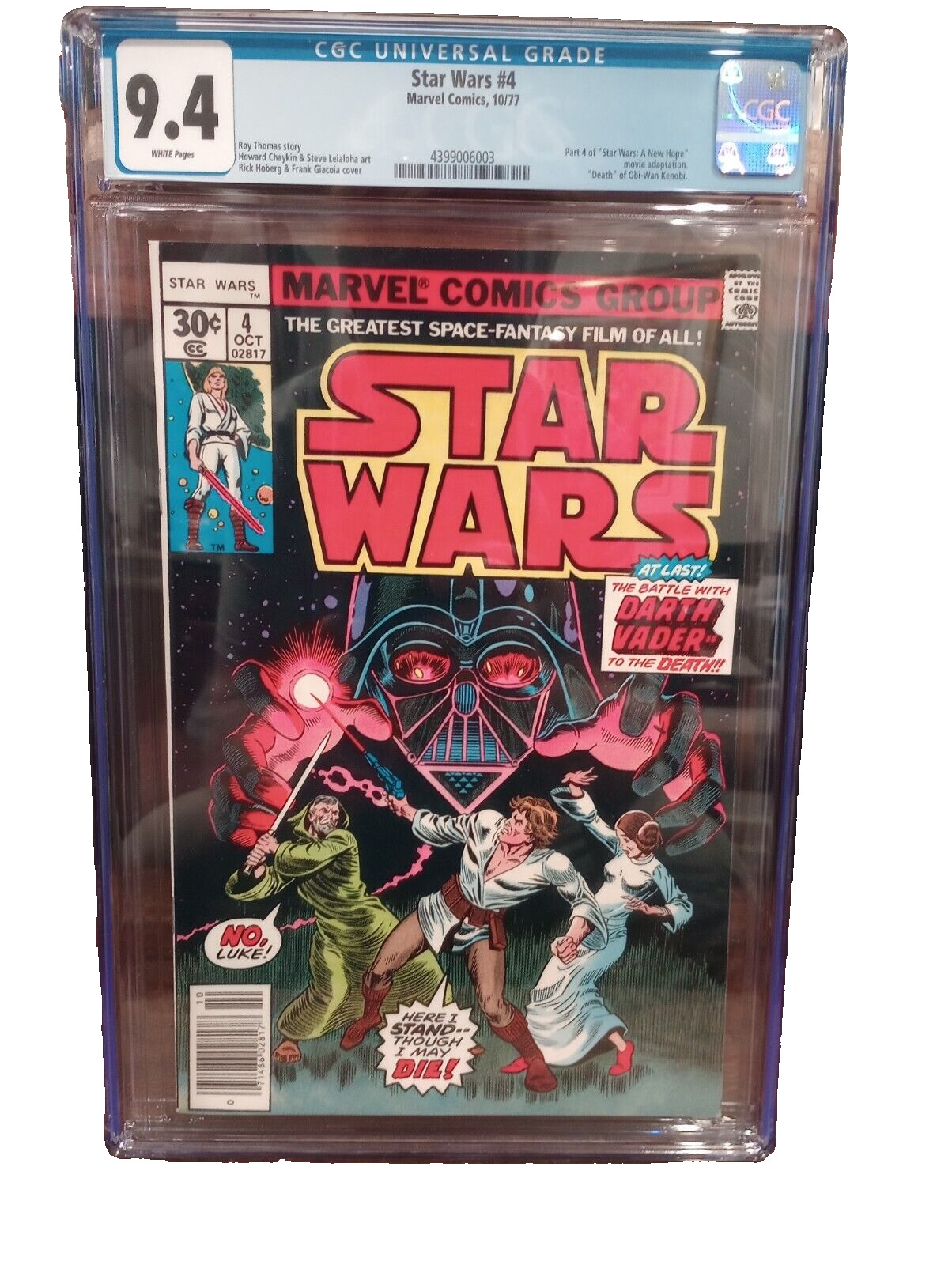 Star Wars #4 1st Printing CGC 9.4 1977 White Pages