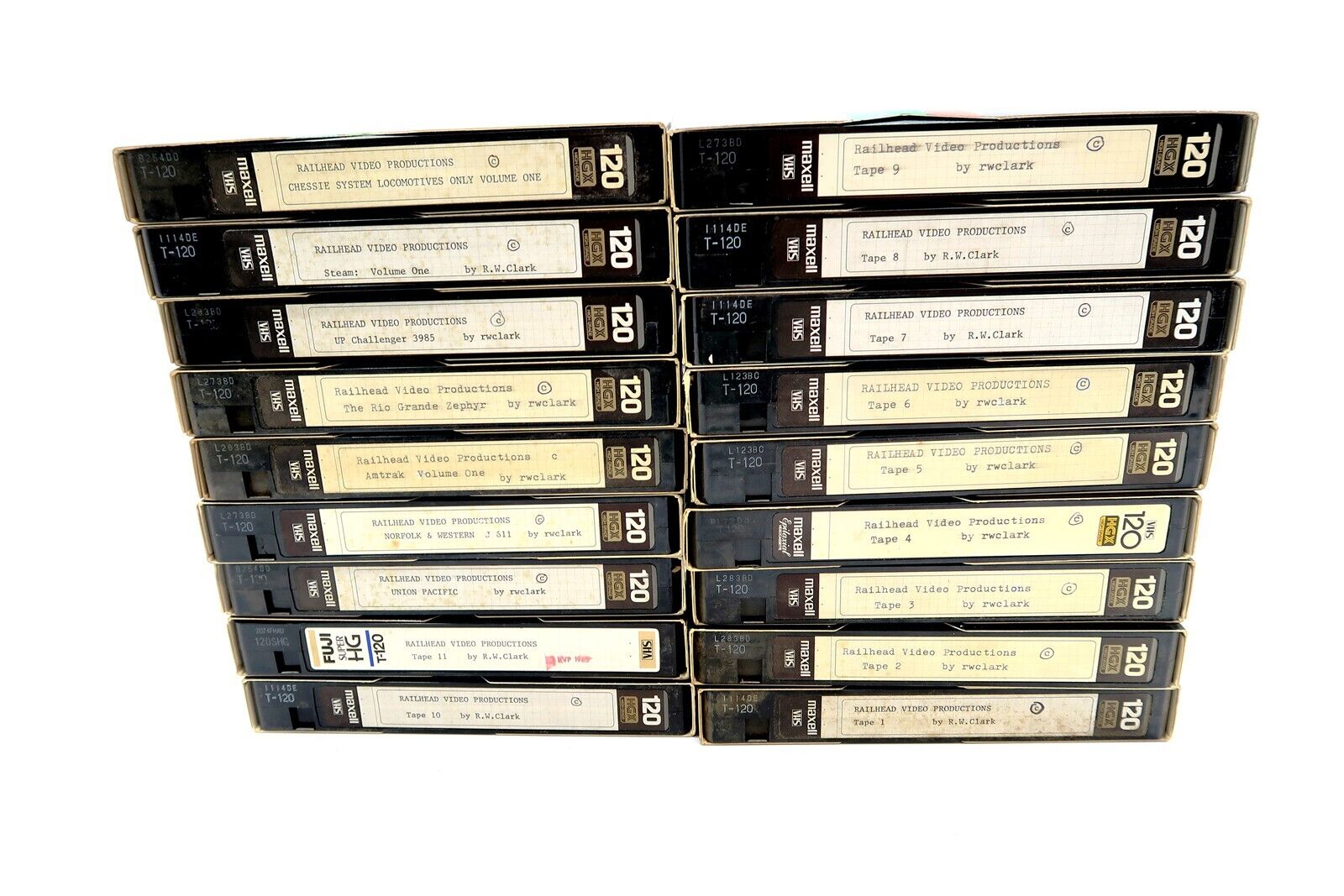 18 RAILHEAD VIDEO PRODUCTIONS Railroad Train VHS VCR Tapes Amtrax, Norfolk, Etc.