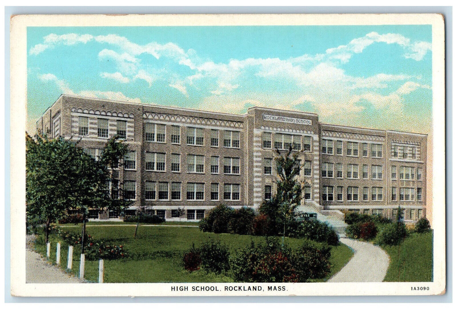 c1920\'s Small Way to High School Rockland Massachusetts MA Unposted Postcard