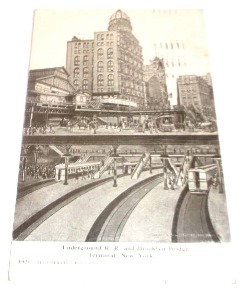 MARCH 1910 NEW YORK CITY TRANSIT BROOKLYN BRIDGE TERMINAL USED POST CARD