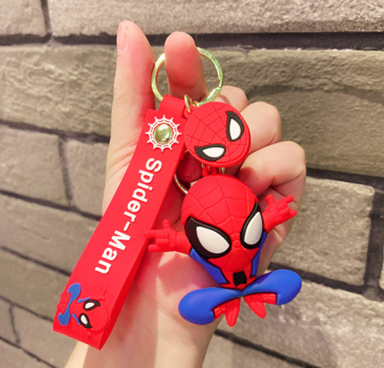 2 Styles Disney Marvel Spider-man PVC Bags Hanger Pendant Keychains Key Rings