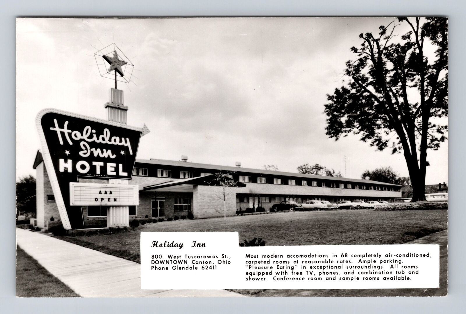 Canton OH-Ohio, Holiday Inn Downtown Advertising, Vintage Souvenir Postcard